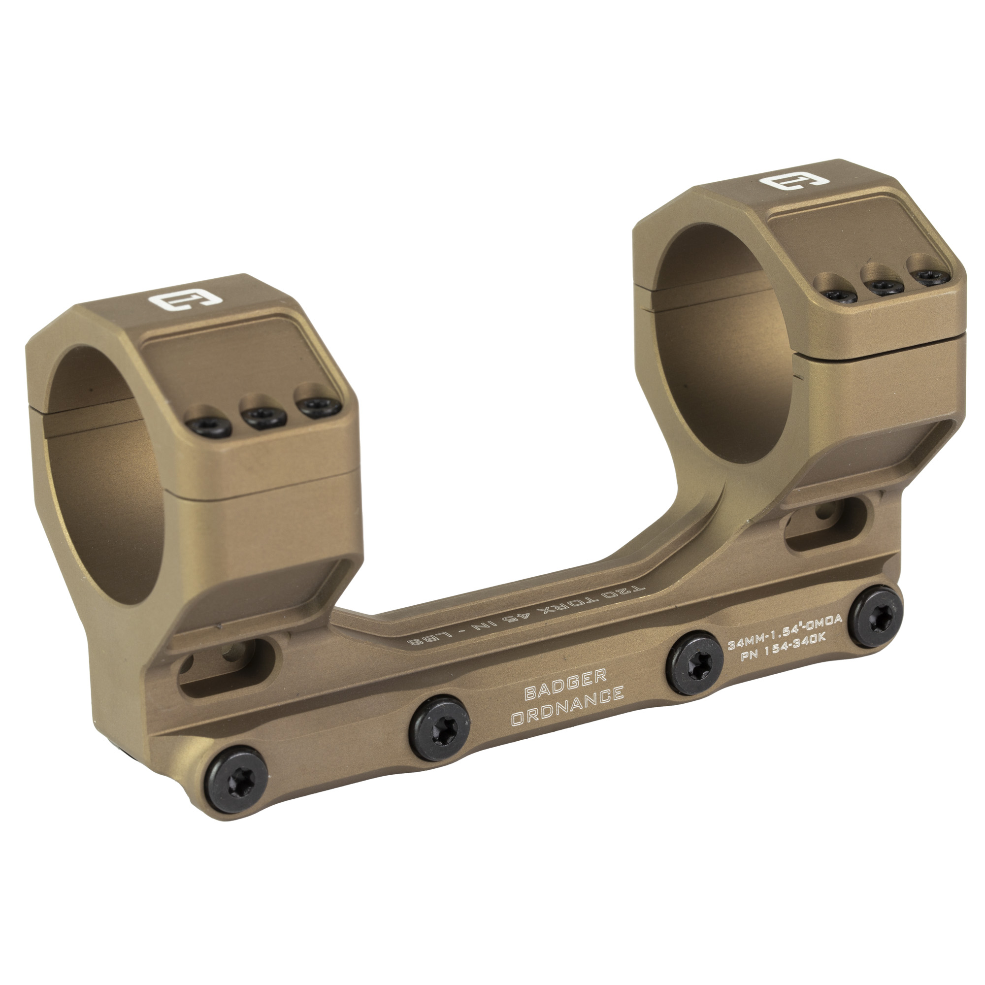 Badger Ordnance Condition One Max 34mm 1.54in Tan Picatinny Mount