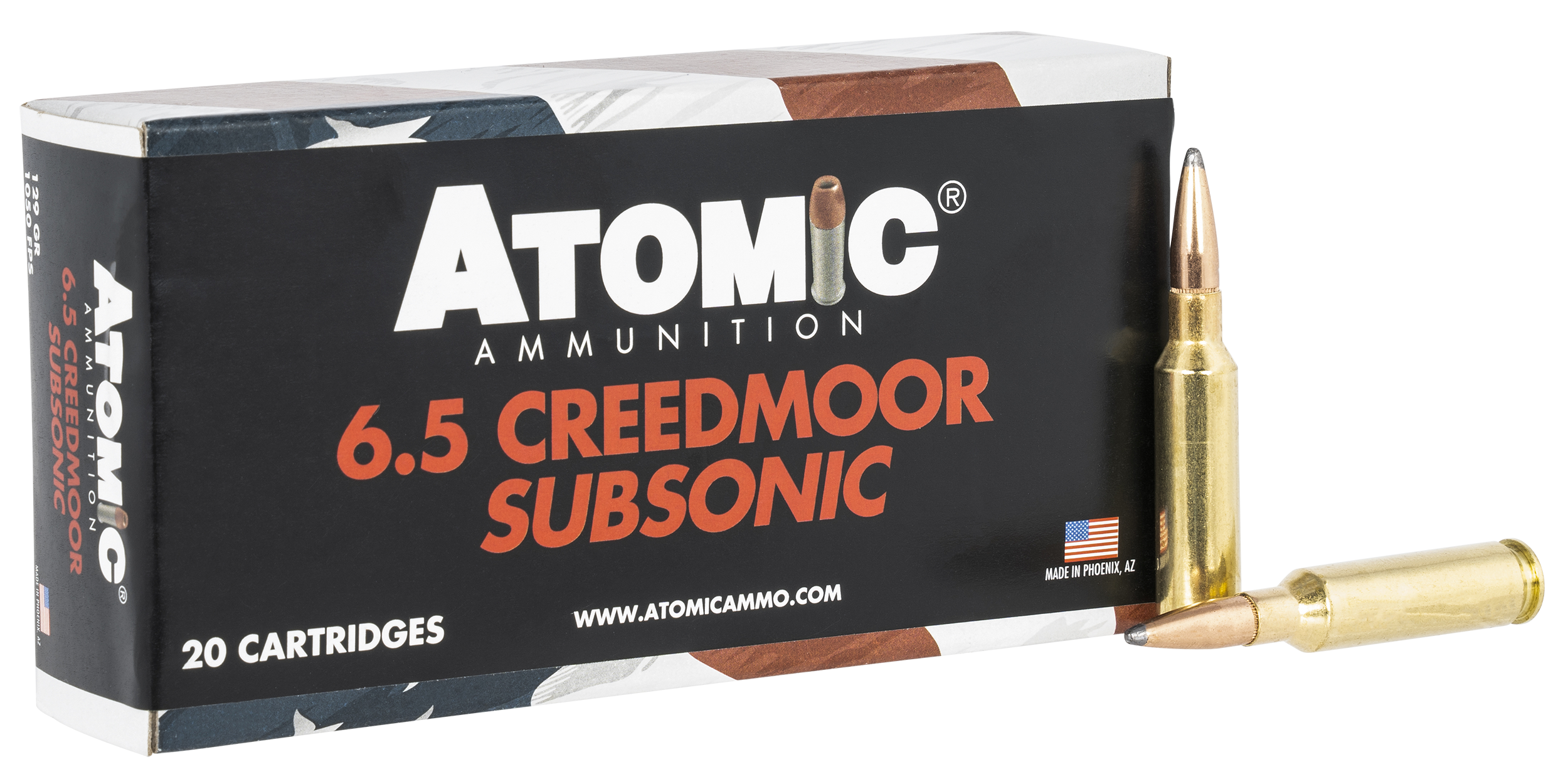Atomic Ammunition 00482 Rifle Subsonic 6.5 Creedmoor 129 gr Jacket Hollow Point 20 Rounds