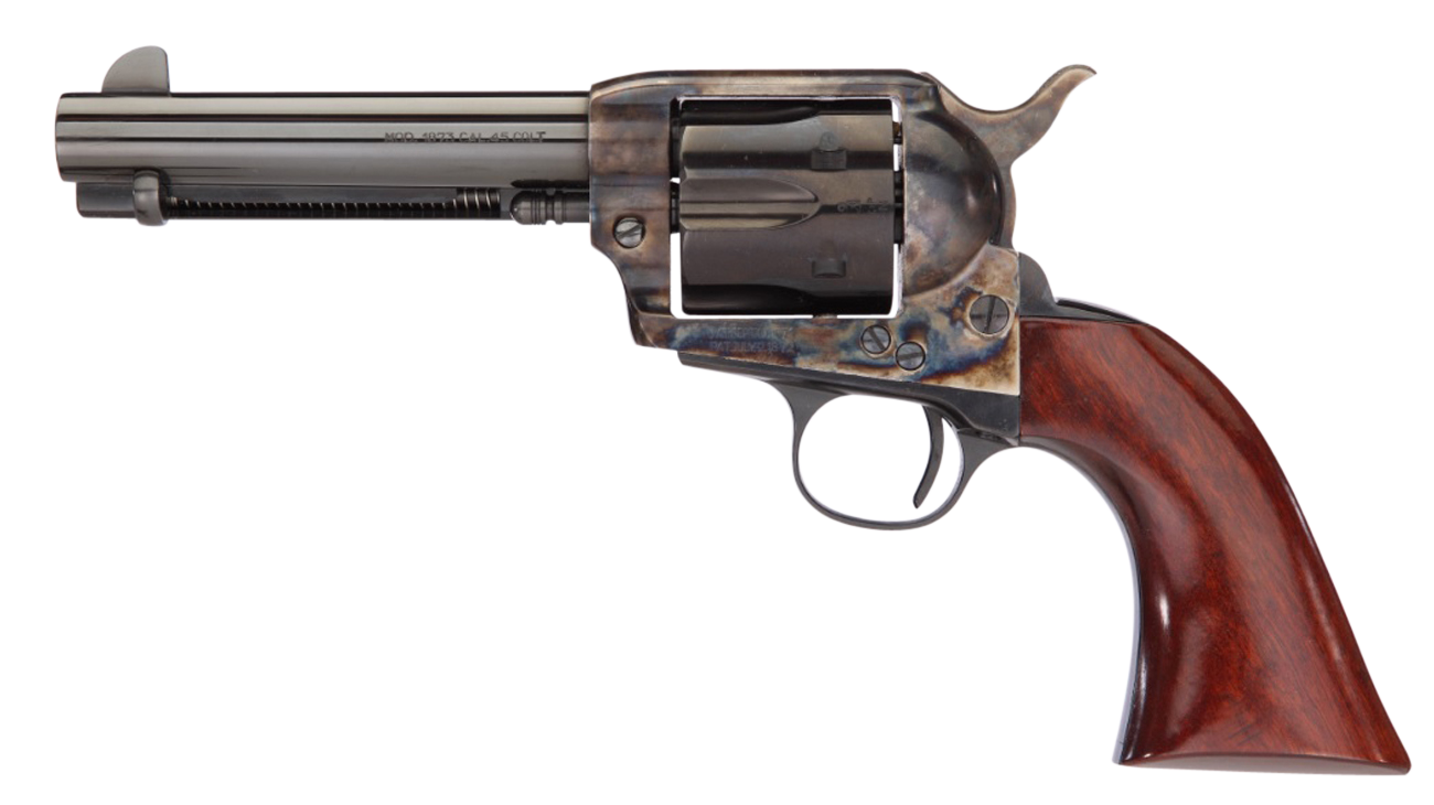Taylors & Company 555148DE 1873 Cattleman Gunfighter 357 Mag 6rd 4.75" Blued Cylinder & Barrel Color Case Hardened Steel Frame Walnut Army Size Grip (Taylor Tuned)