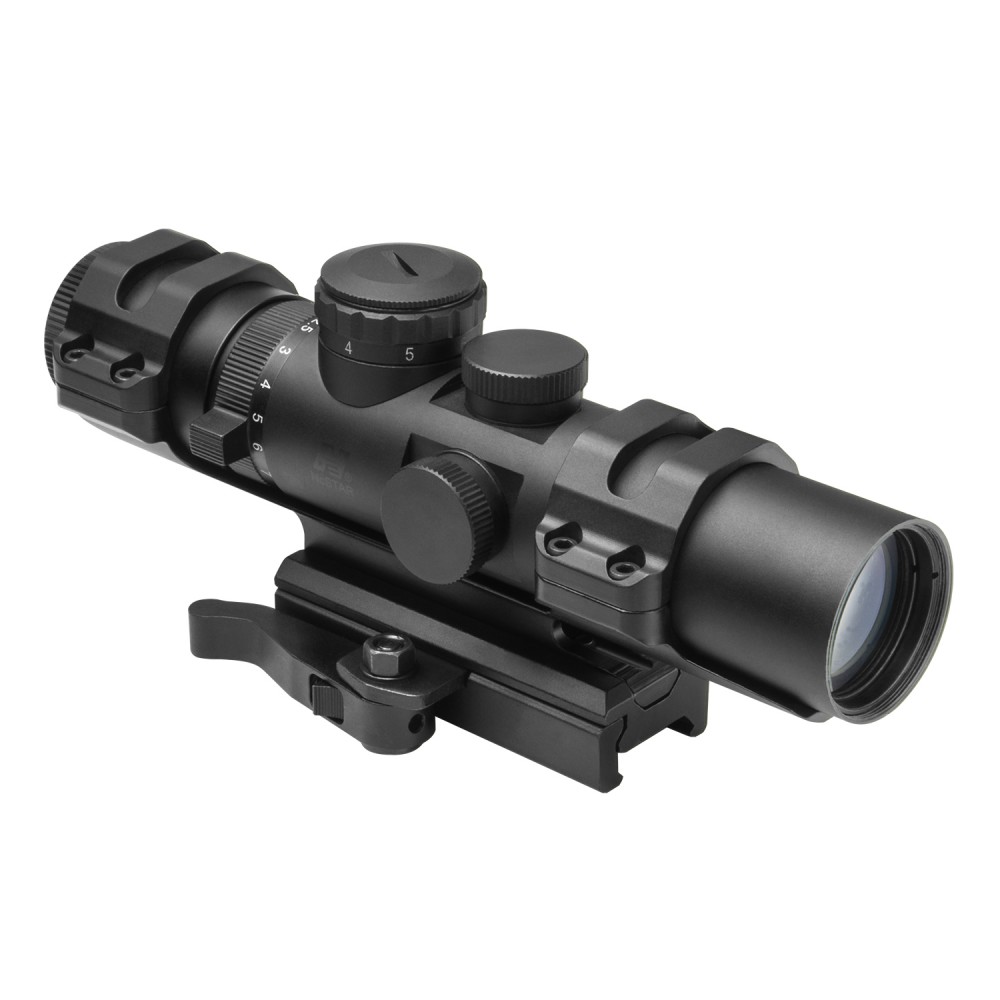 Ncstar XRS Scope 2to7x32 Blue Illumination Mil Dot Reticle Compact Variable Magnification