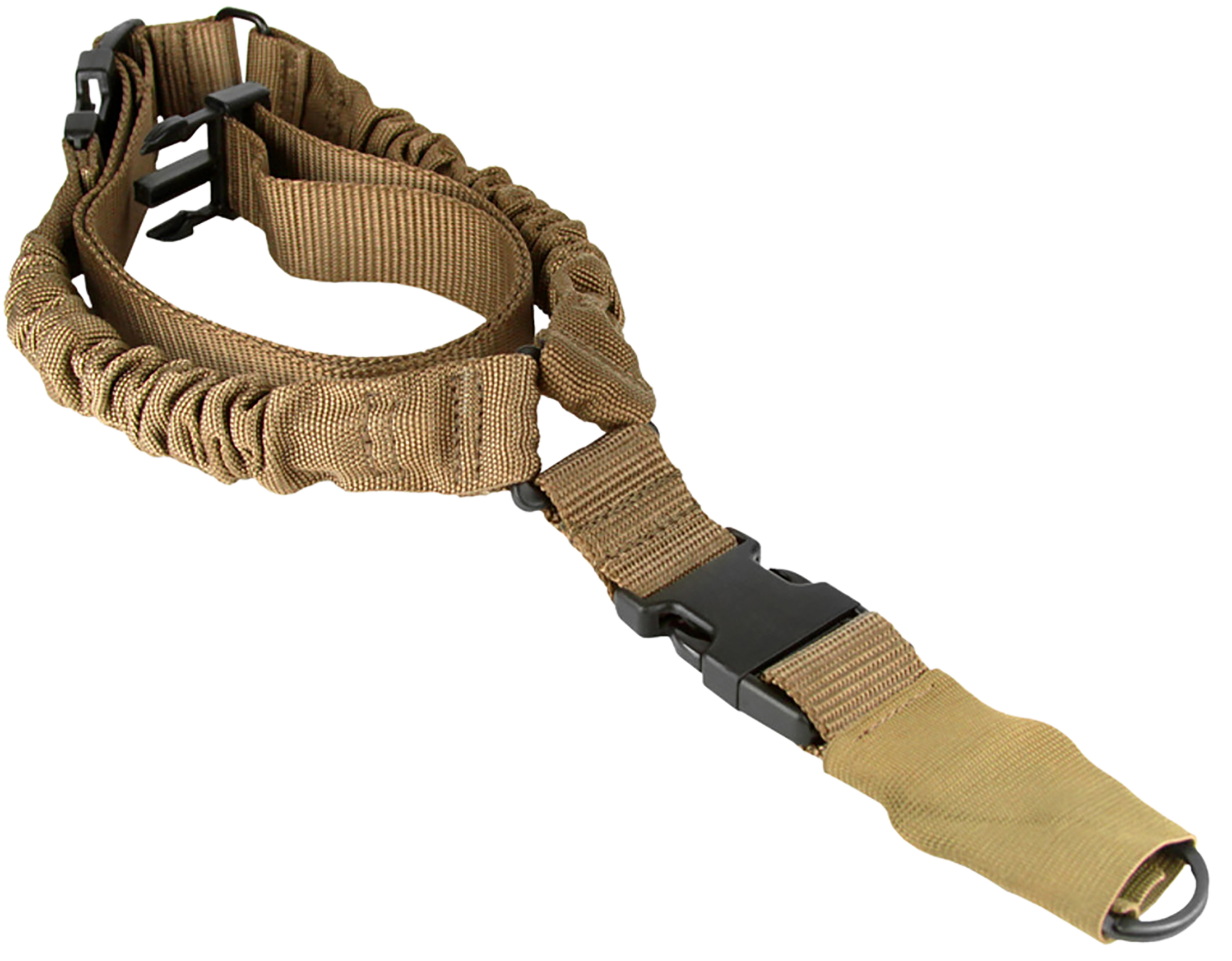 Aim Sports AOPS01T One Point Sling made of Tan Elastic Webbing with 26" OAL, 1.25" W & Bungee Design for Rifles