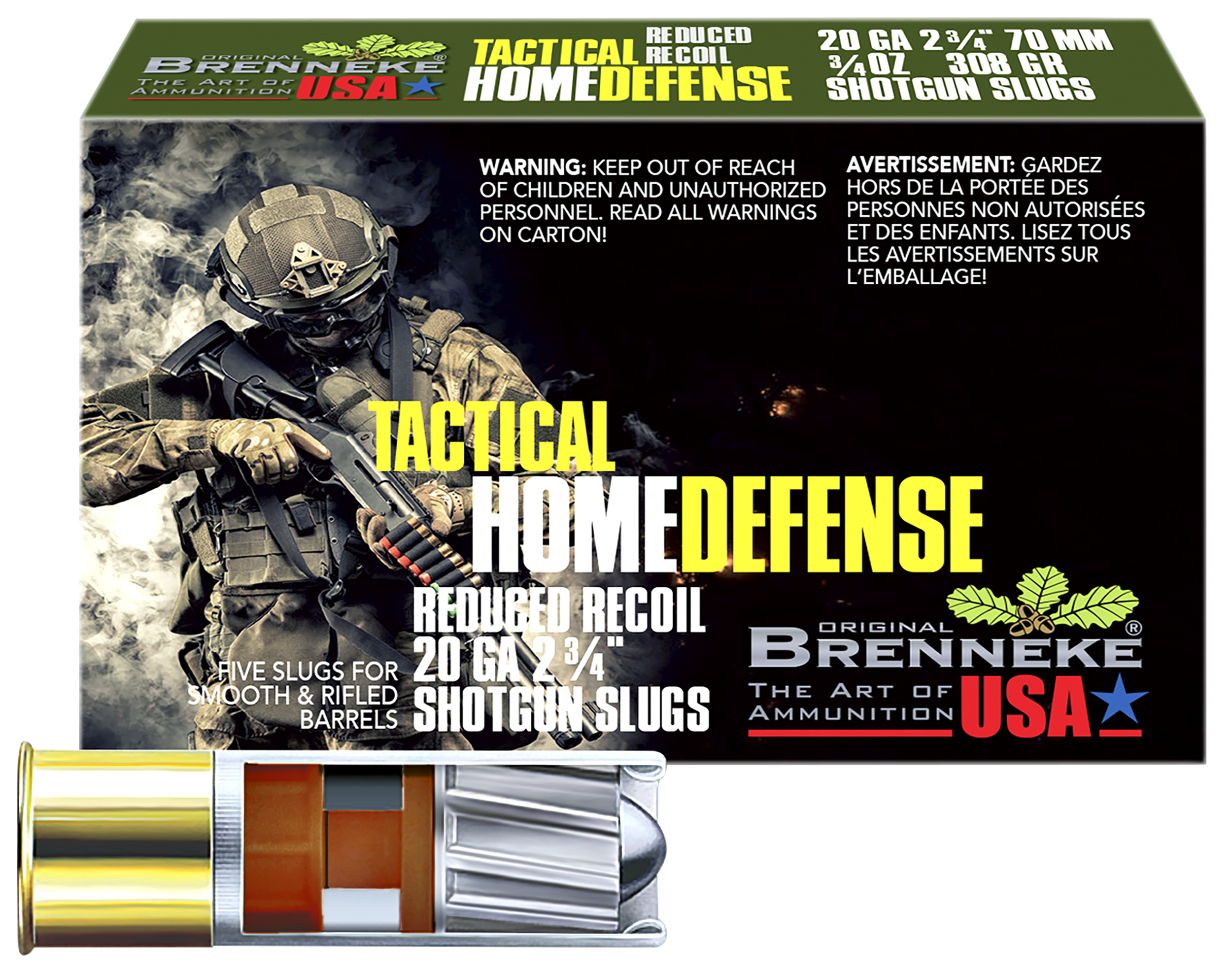 Brenneke Tactical Home Defense Slugs 20 ga. 2 3/4 in. 3/4 oz. 5 rd.