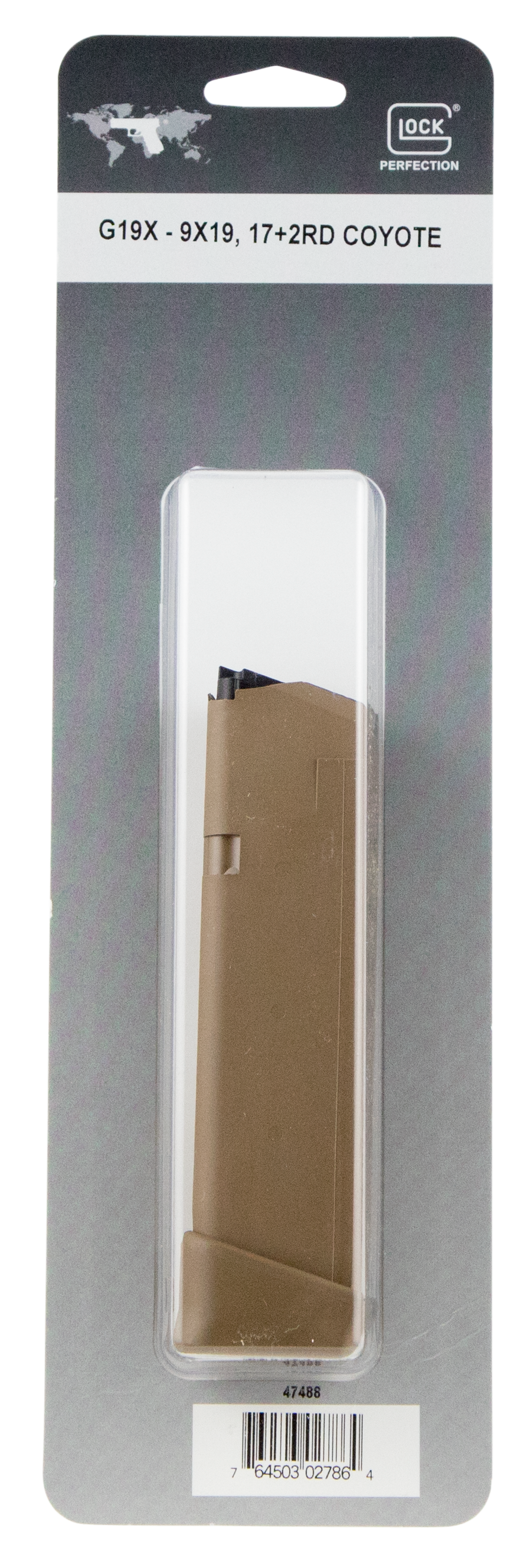 Glock 19rd 9mm Luger Coyote Tan Polymer Magazine 47488