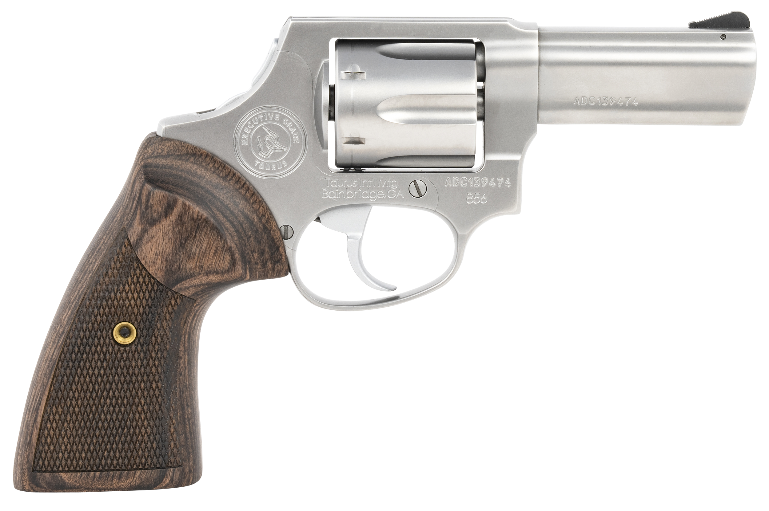 Taurus Executive Grade 856 Revolver 38 Special 3 Inch 6 Rounds Stainless Steel Wood