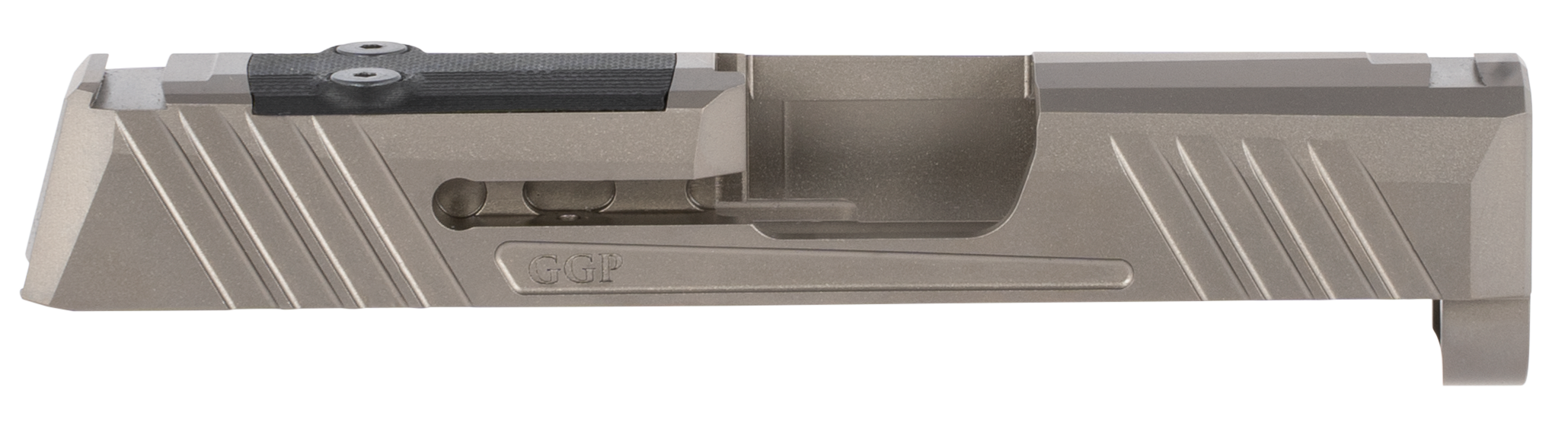 Grey Ghost Precision GGP365GRY1 GGP365 Version 1 Slide Fits Sig P365, Optic Cut Compatible w/Sig RomeoZero & Shield RMS-C, Aggressive Front & Rear Serrations, 17-4 Stainless Steel w/Gray DLC Finish