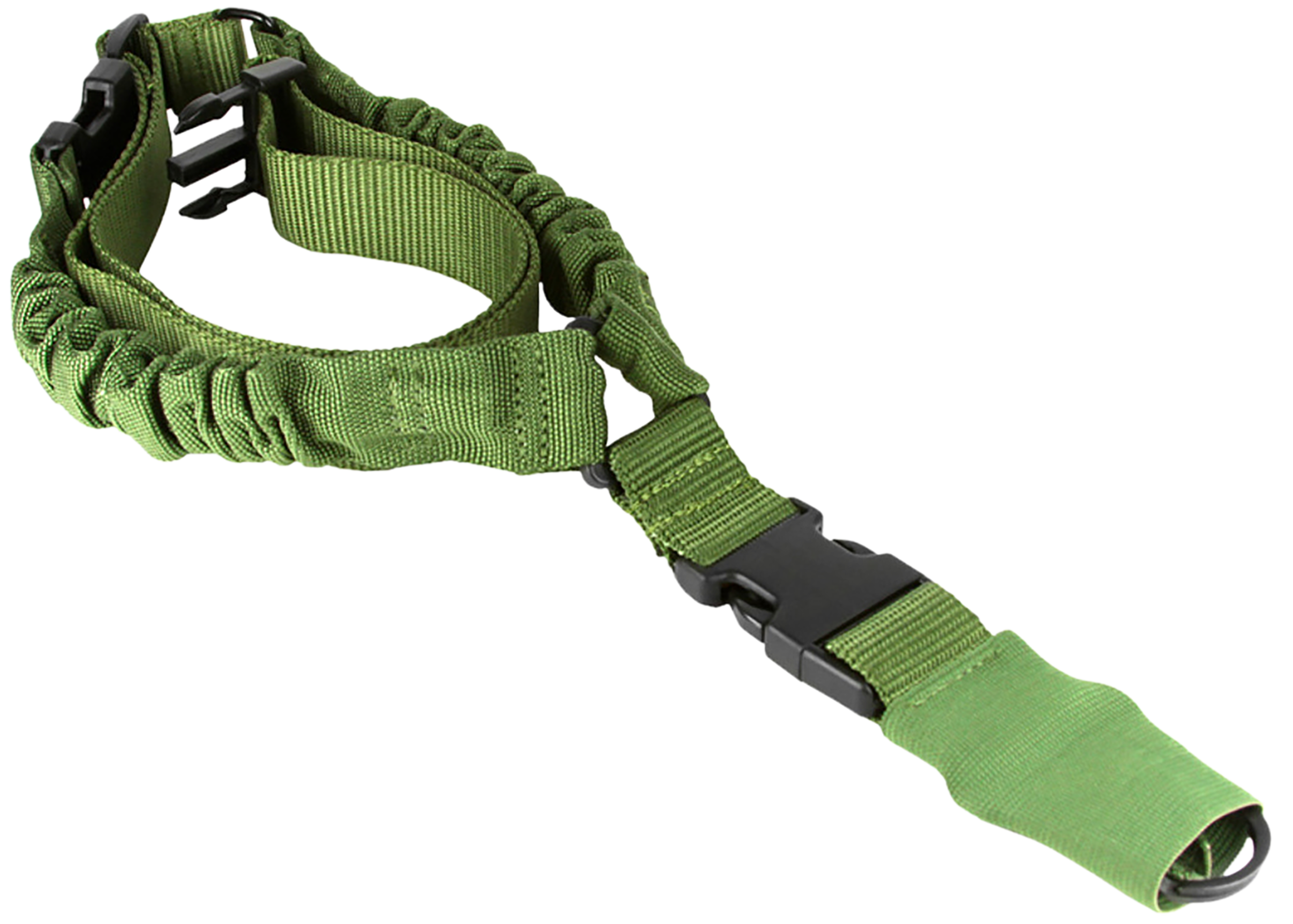 Aim Sports AOPS01G One Point Sling made of Green Elastic Webbing with 26" OAL, 1.25" W & Bungee Design for Rifles