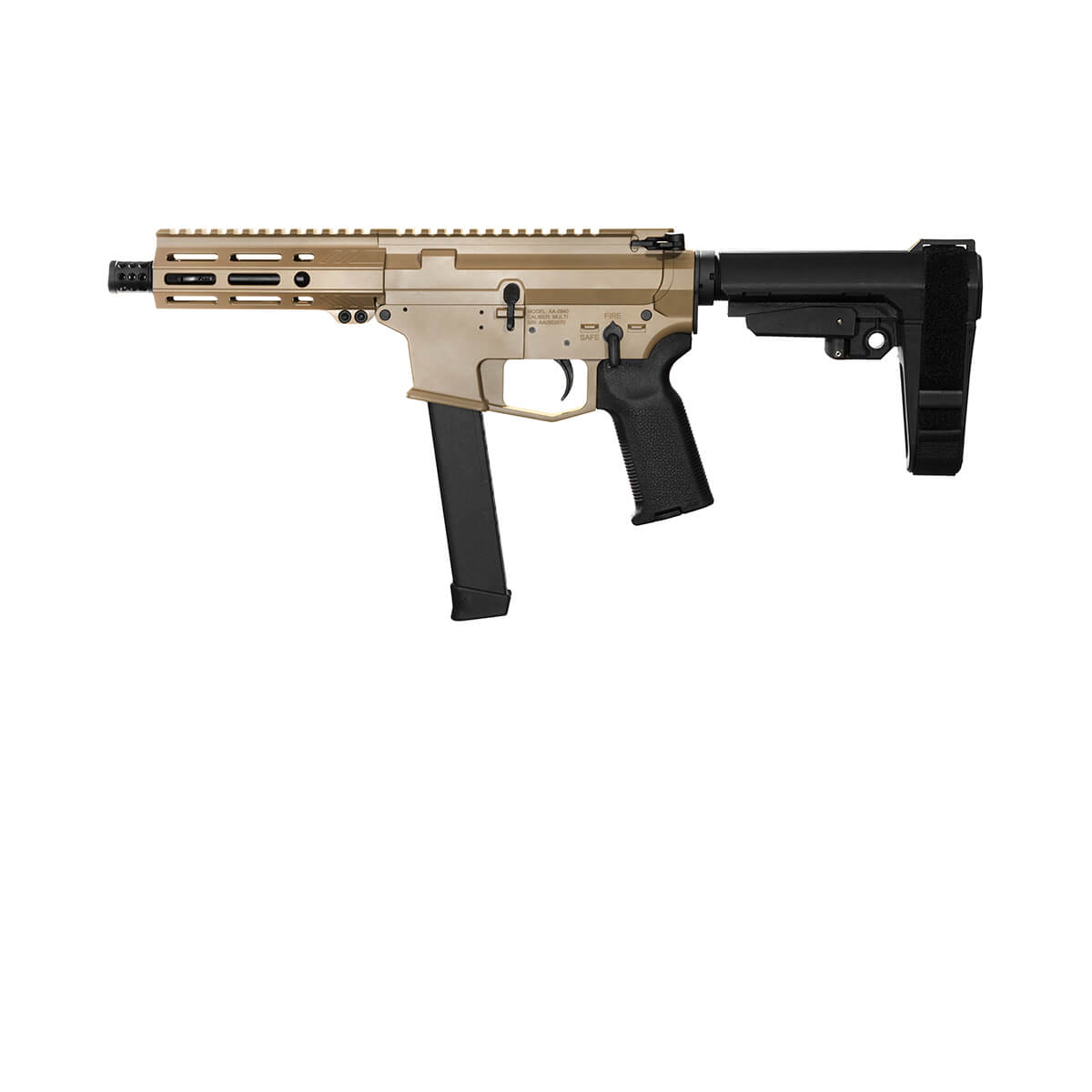 Angstadt Arms UDP-9 9mm Luger, 6in. Barrel, 33rd, SBA3 Brace - FDE (AAUDP09BF6)