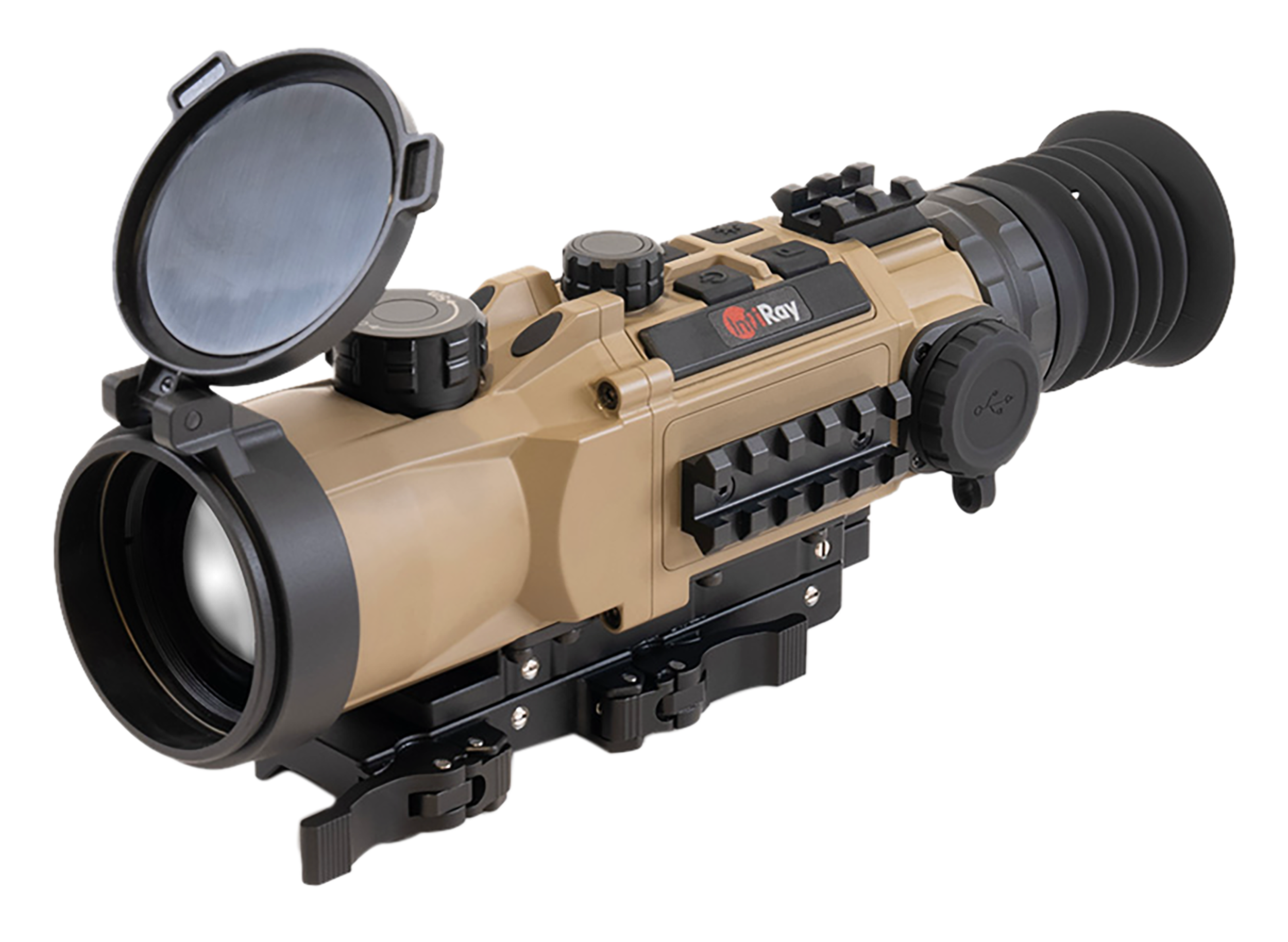 iRay USA HYL50W RICO Hybrid 640 HYL50W Thermal Black/Flat Dark Earth 3x 50mm Multi- 1 BDC/1 DIY/7 Static Reticle, 8x Zoom 384x288, 12 Microns, 90 Hz Resolution