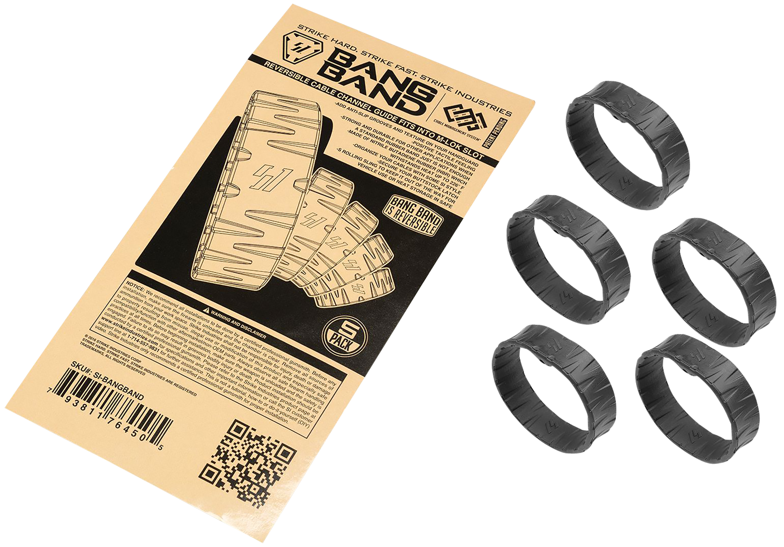 Strike Industries BANGBAND Bang Band  Made of Black Rubber 5 Pack