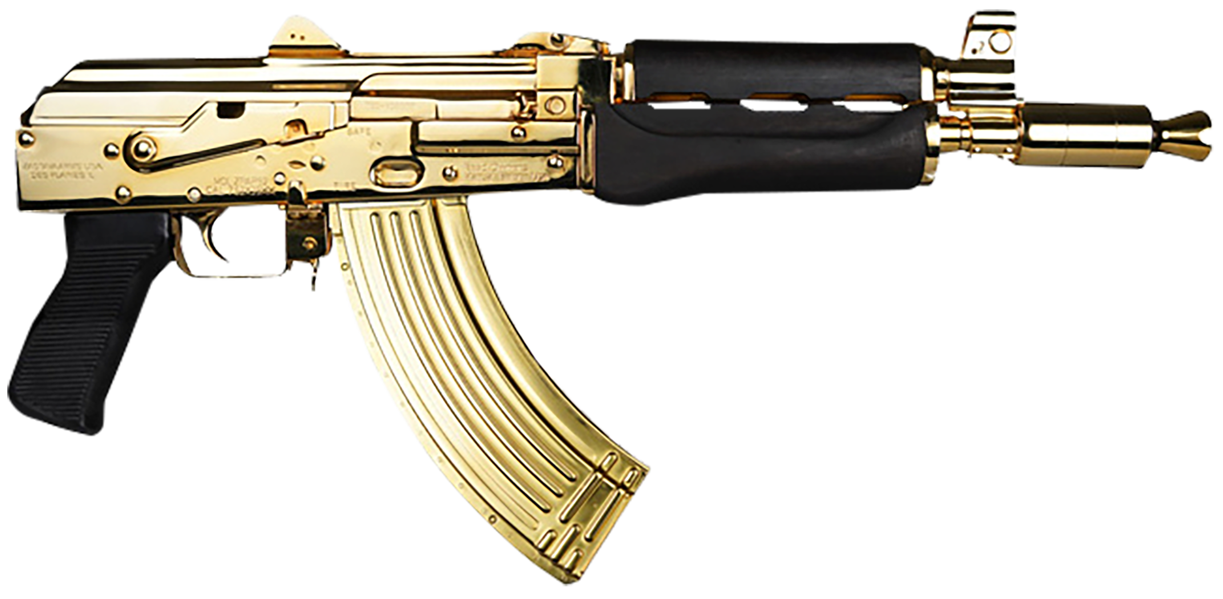 Zastava Arms ZPAP92 7.62x39mm 10" 30 Rounds 24K Gold Plated Dark Walnut Grips