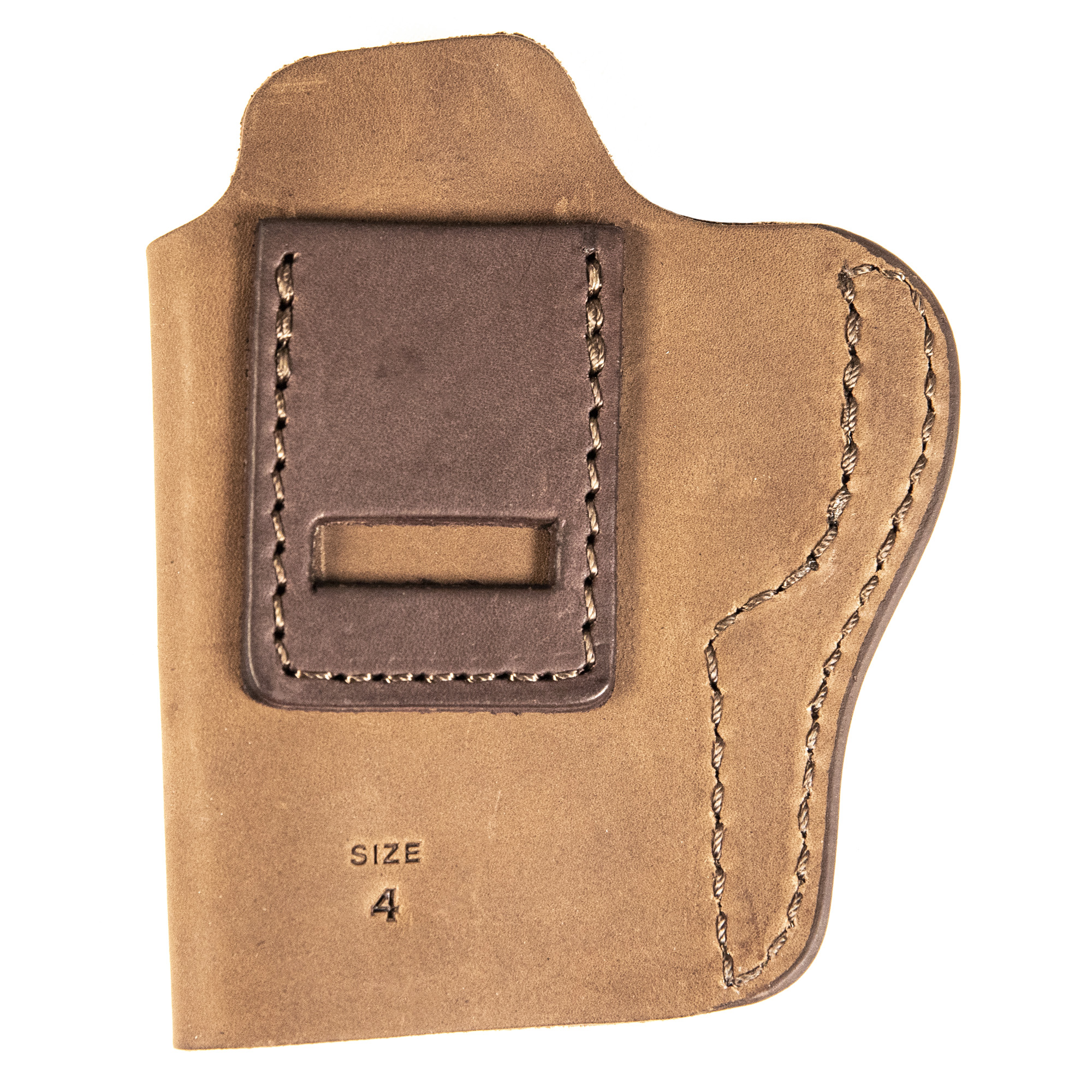 Uncle Mikes-leather(1791) UMIWB4BRWA Inside the Waistband  IWB, Size 04, Brown Leather, Compatible w/Glock 17/19, Belt Clip Mount, Right Hand - UMIWB4BRWA - 810102212344