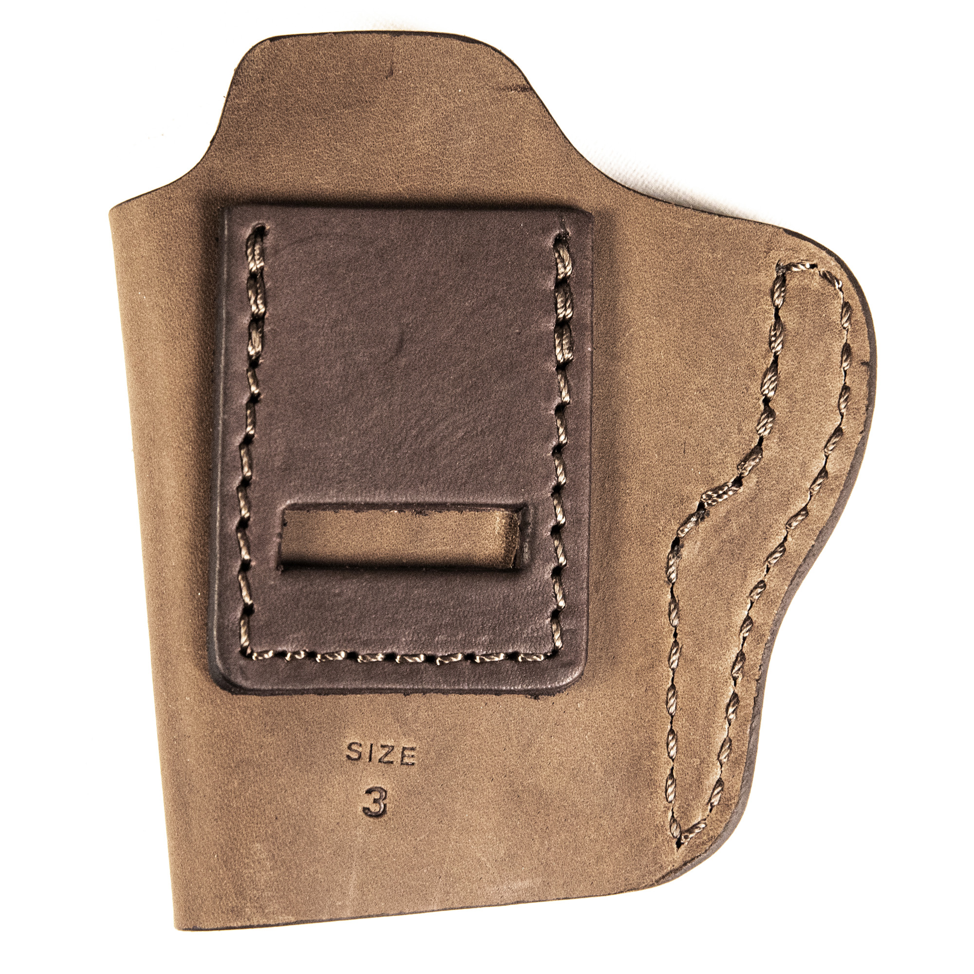 Uncle Mikes-leather(1791) UMIWB3BRWA Inside the Waistband IWB Size 03, Brown Leather, Compatible w/Springfield Hellcat, Glock 42/43, Belt Clip Mount, Right Hand - UMIWB3BRWA - 810102212320