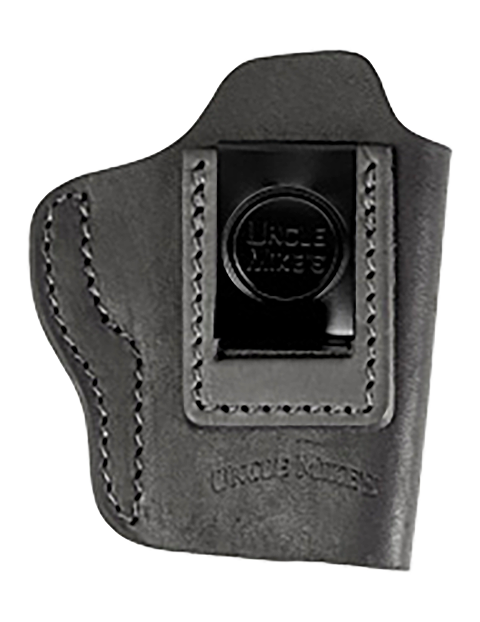 Uncle Mikes-leather(1791) UMIWB3MBLA Inside the Waistband IWB Size 03, Matte Black Leather, Compatible w/Taurus GX4, Glock 42/43, Belt Clip Mount Right Hand