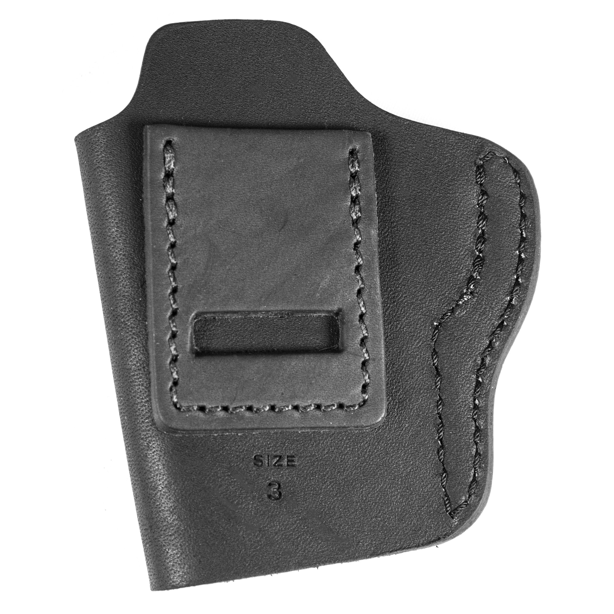 Uncle Mikes-leather(1791) UMIWB3MBLA Inside the Waistband IWB Size 03, Matte Black Leather, Compatible w/Taurus GX4, Glock 42/43, Belt Clip Mount Right Hand - UMIWB3MBLA - 810102212337