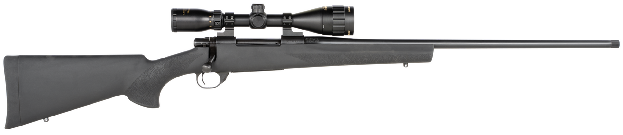 Howa HGP23PRCB M1500 Gamepro Gen2 300 PRC 3+1 24" Threaded Barrel, Blued Metal Finish, Black Fixed Hogue Pillar-Bedded Overmolded Stock, Includes GamePro 4-12x40mm Scope