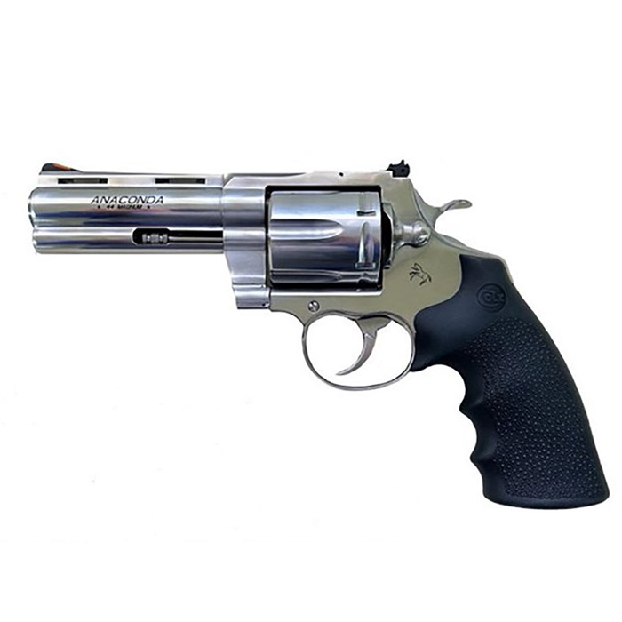 Colt Mfg ANACONDASP4RTS Anaconda  44 Mag 6 Shot 4.25" Stainless Barrel, Cylinder & Frame, Black Hogue Rubber w/Finger Grooves Grip
