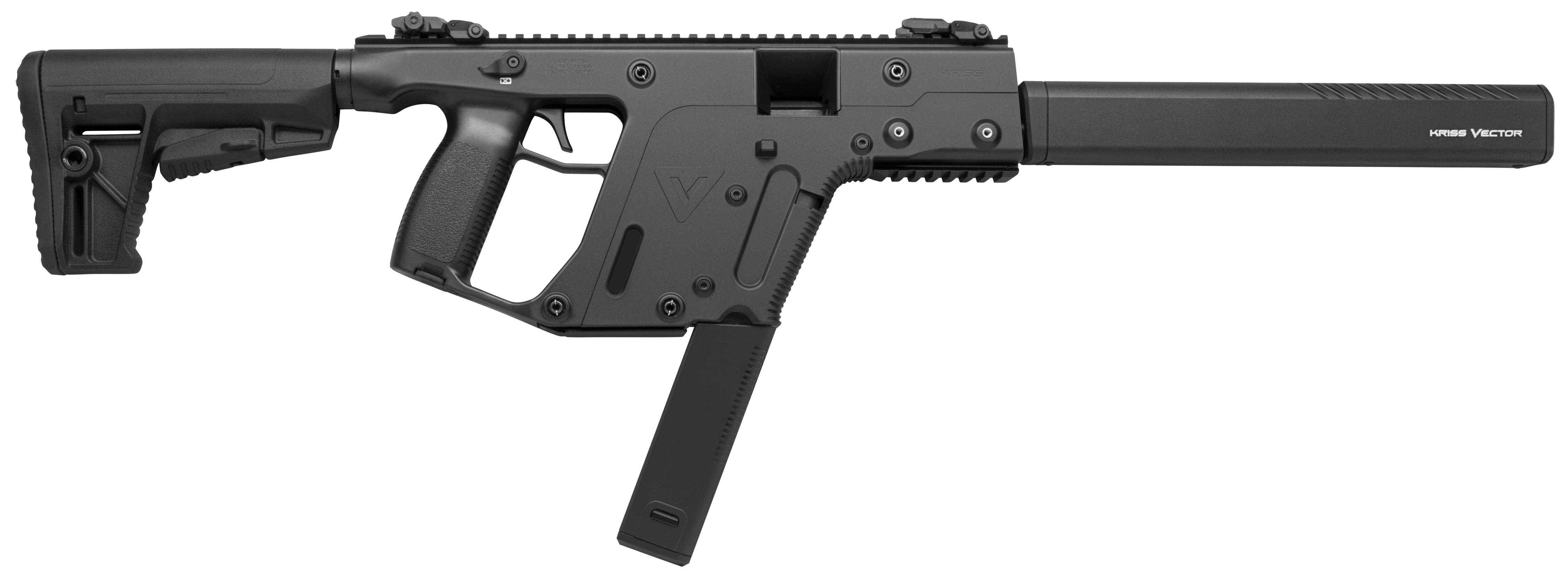 Kriss USA KV45CBL20 Vector CRB G2 45 ACP 30+1 16" Black Chrome Moly Barrel, Black Polymer Receiver, Black Synthetic 6 Position Stock, Black Polymer Grip