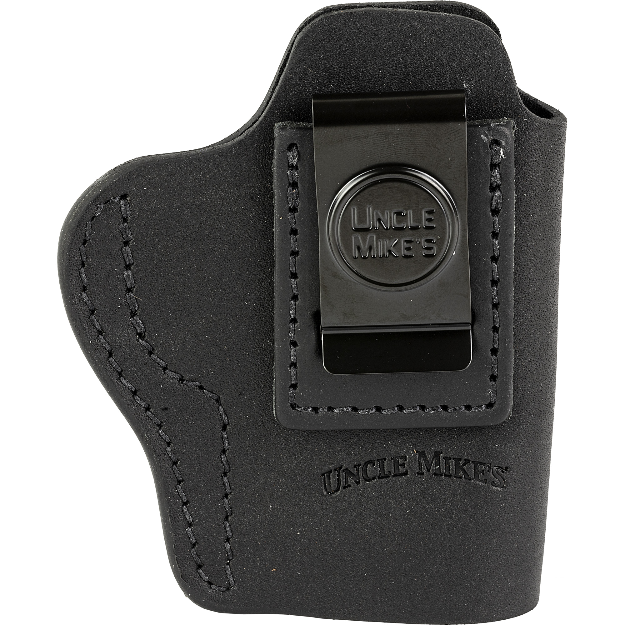 Uncle Mikes-leather(1791) UMIWB4MBLA Inside the Waistband  IWB Size 04 Matte Black Leather Belt Clip Fits Glock 17/19, Right Hand - UMIWB4MBLA - 810102212351