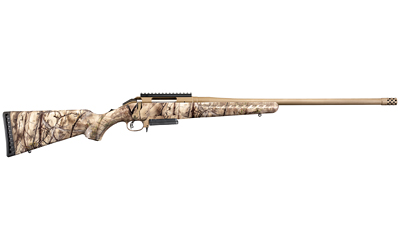 Ruger 26926 American  Full Size 308 Win 3+1 22" Burnt Bronze Cerakote Threaded Barrel, Burnt Bronze Cerakote Steel Receiver w/Picatinny Rail, Go Wild Camo I-M Brush Fixed Synthetic Stock, Right Hand - 26926 - 736676269266