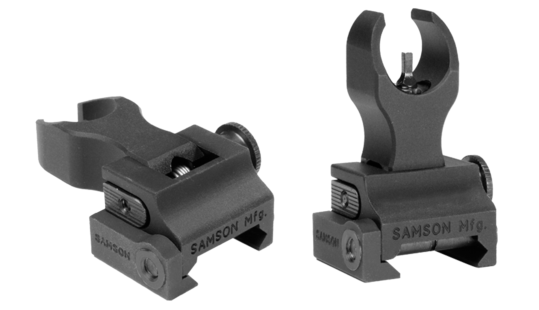 Samson 020003301 Quick Flip Front Sight Gas Block Extended Height (A2)  Black Hardcoat Anodized Flip Up for AR-15