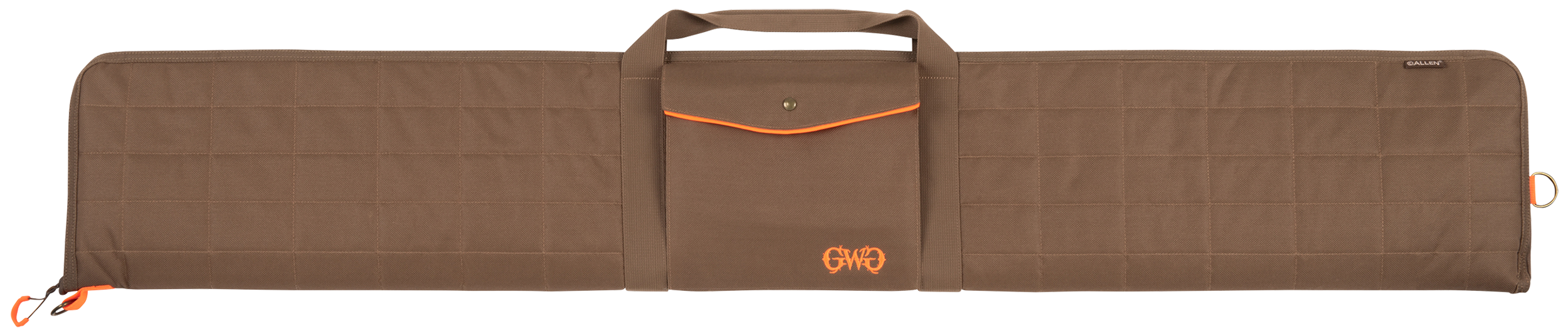 Allen 1104-52 Highland Shotgun Case 52" Brown Quilted Polyester Exterior, Front Flap Pocket w/Magnetic Closure, Lockable Zipper - 1104-52 - 026509069270