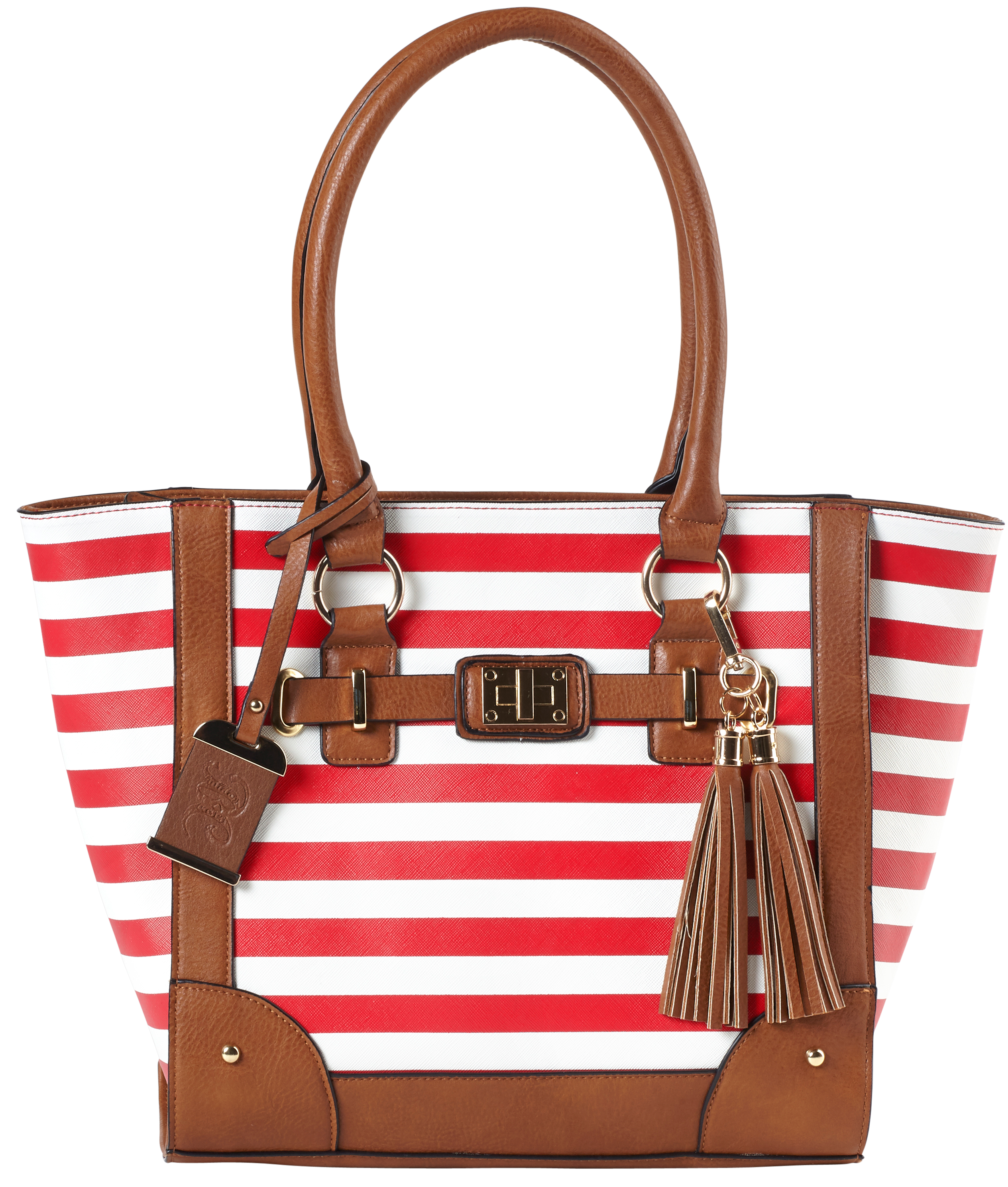 Bulldog Tote Style Conceal Carry Purse Cherry Stripe