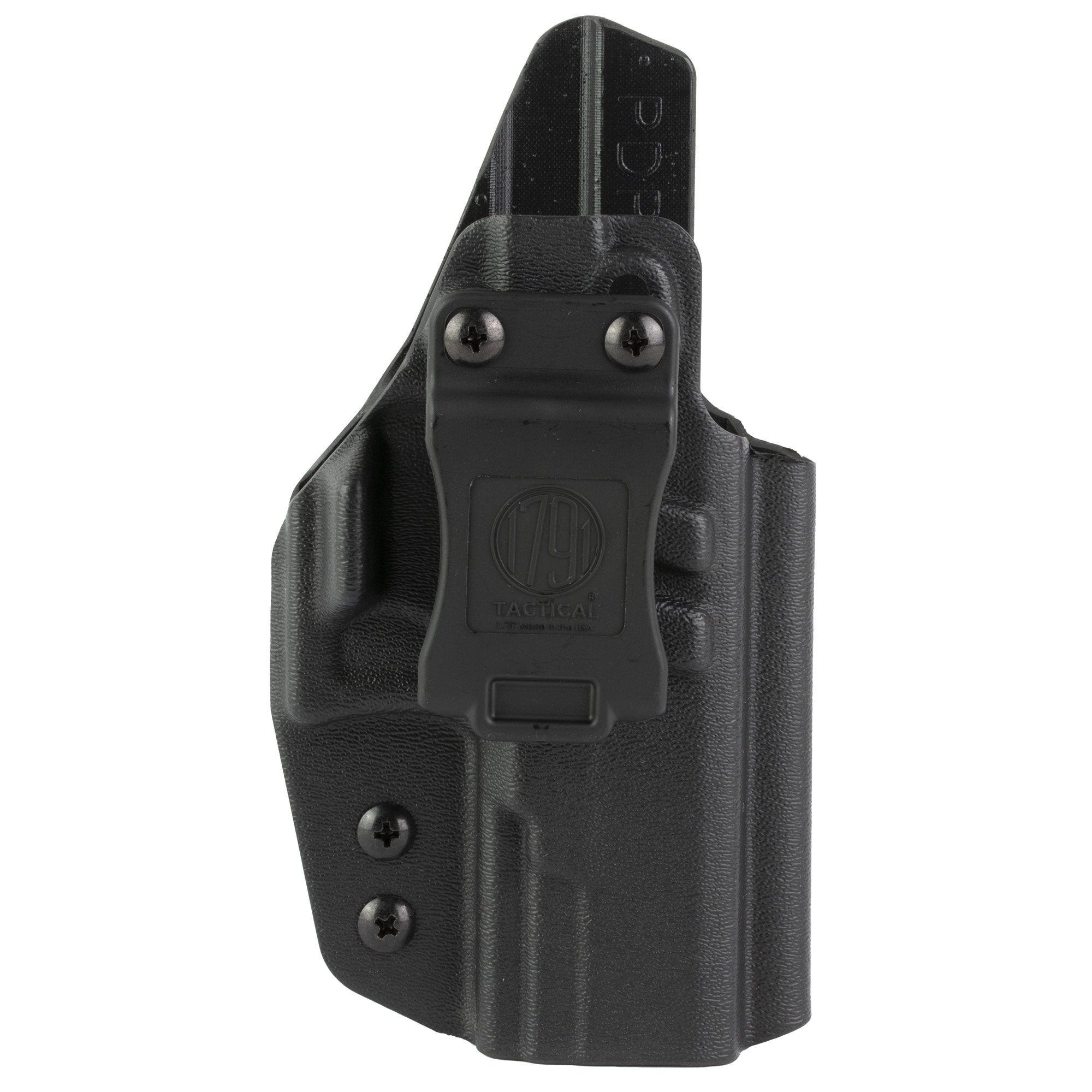 1791 Gunleather TACIWBPDPBLKR Tactical Kydex  IWB Black Kydex Fits Walther PDP Belt Clip Right Hand - TACIWBPDPBLKR - 816161022894