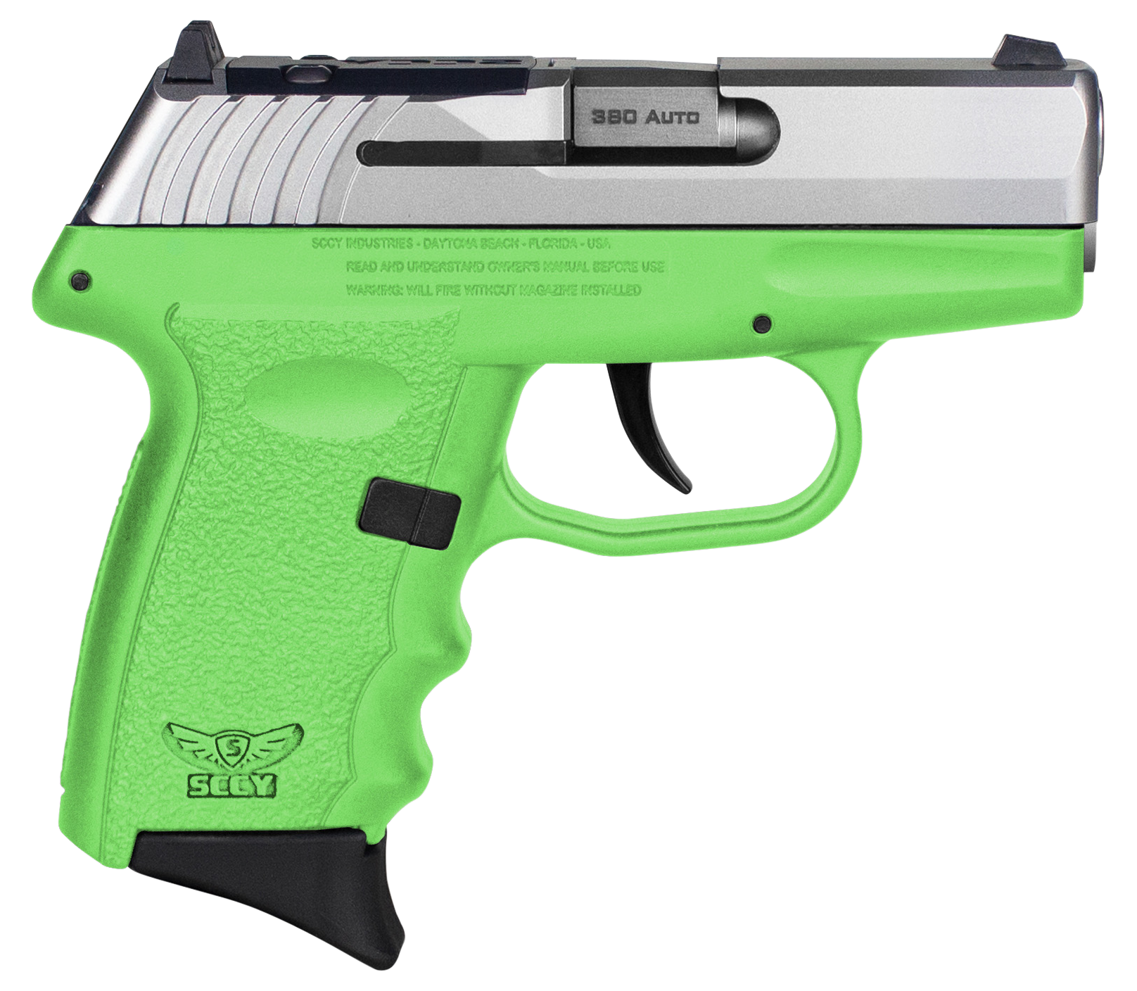 SCCY Industries CPX3TTLGRDRG3 CPX-3 RD 380 ACP 10+1 2.96" Lime Green Polymer/Serrated Stainless Steel Slide/Finger Grooved Lime Green Polymer Grip SCCY Industries CPX3TTLGRDRG3 CPX-3 RD 380 ACP 10+1 2.96" Lime Green Polymer/Serrated Stainless Steel Slide/Finger Grooved Lime Green Polymer Grip