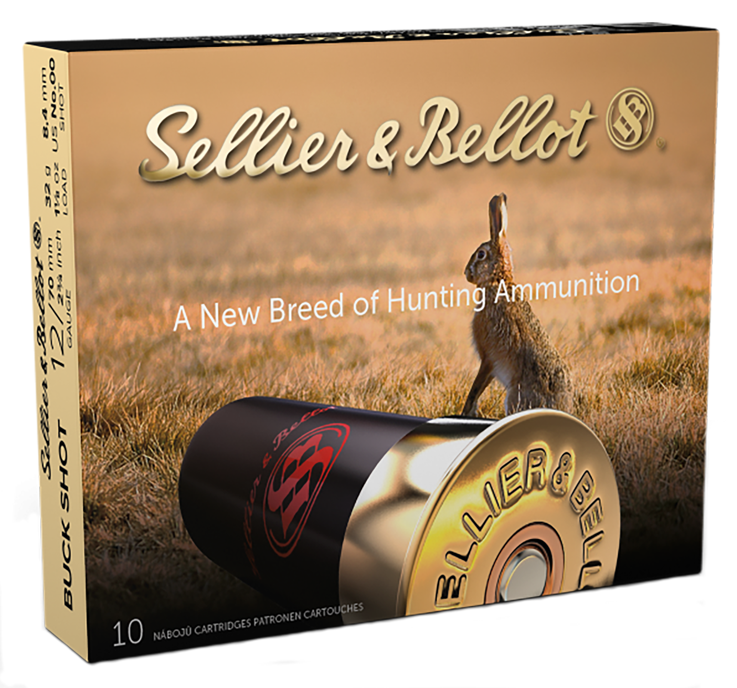 Sellier & Bellot SB12BSJ Hunting  12Gauge 2.75" 9Pellets 1 1/8oz 00Buck Shot 10 Rounds