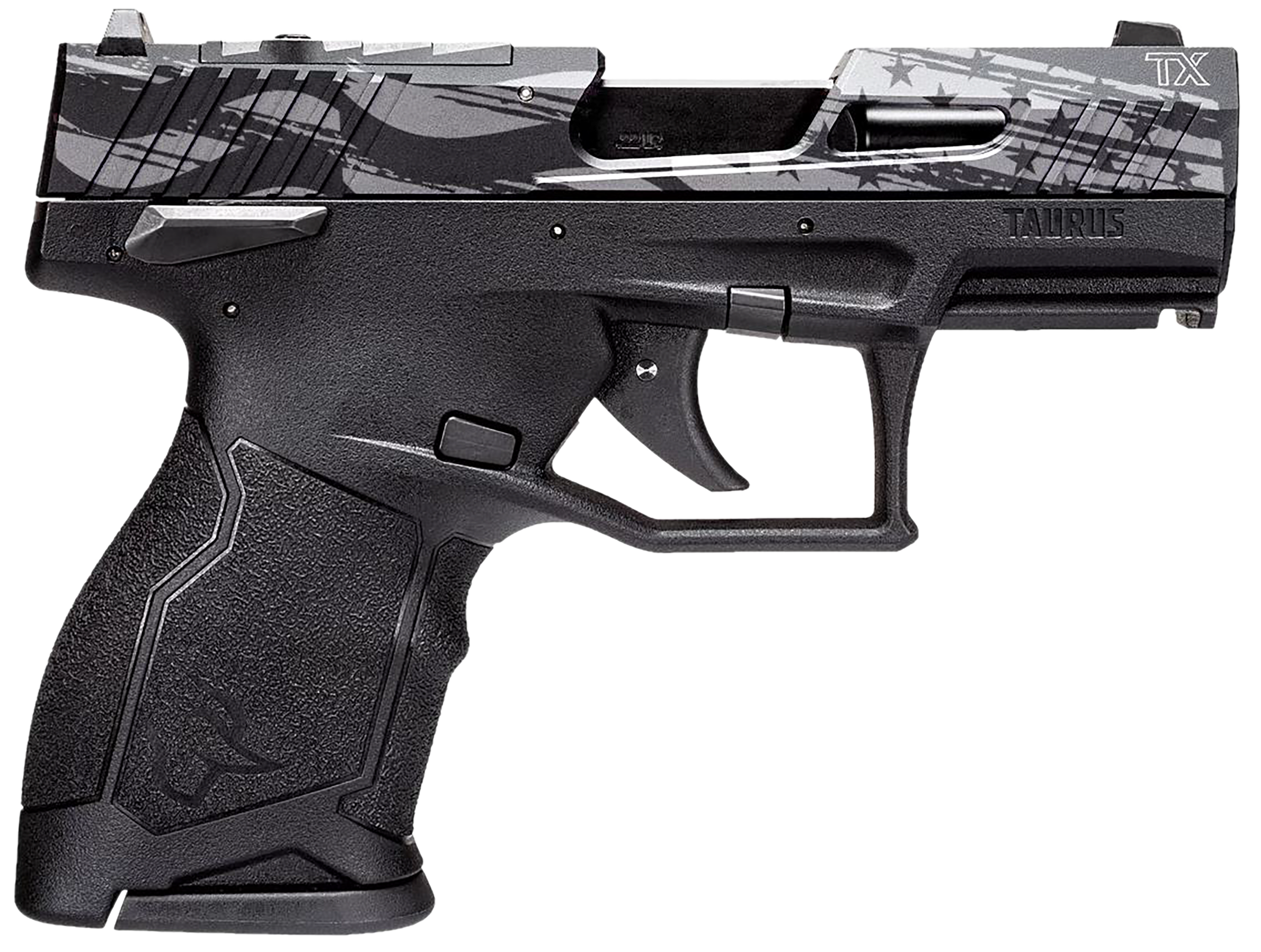 Taurus TX22 Compact .22 Long Rifle 3.6 Inch 13 Rounds Distressed Flag Engraved