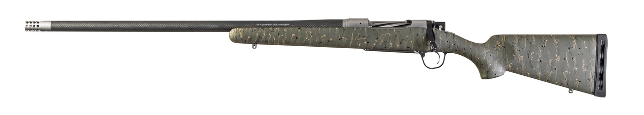 Christensen Arms Ridgeline Rifle 6.5 PRC 4rd Magazine 24" Barrel Stainless Steel Green Black/Tan Webbing Stock