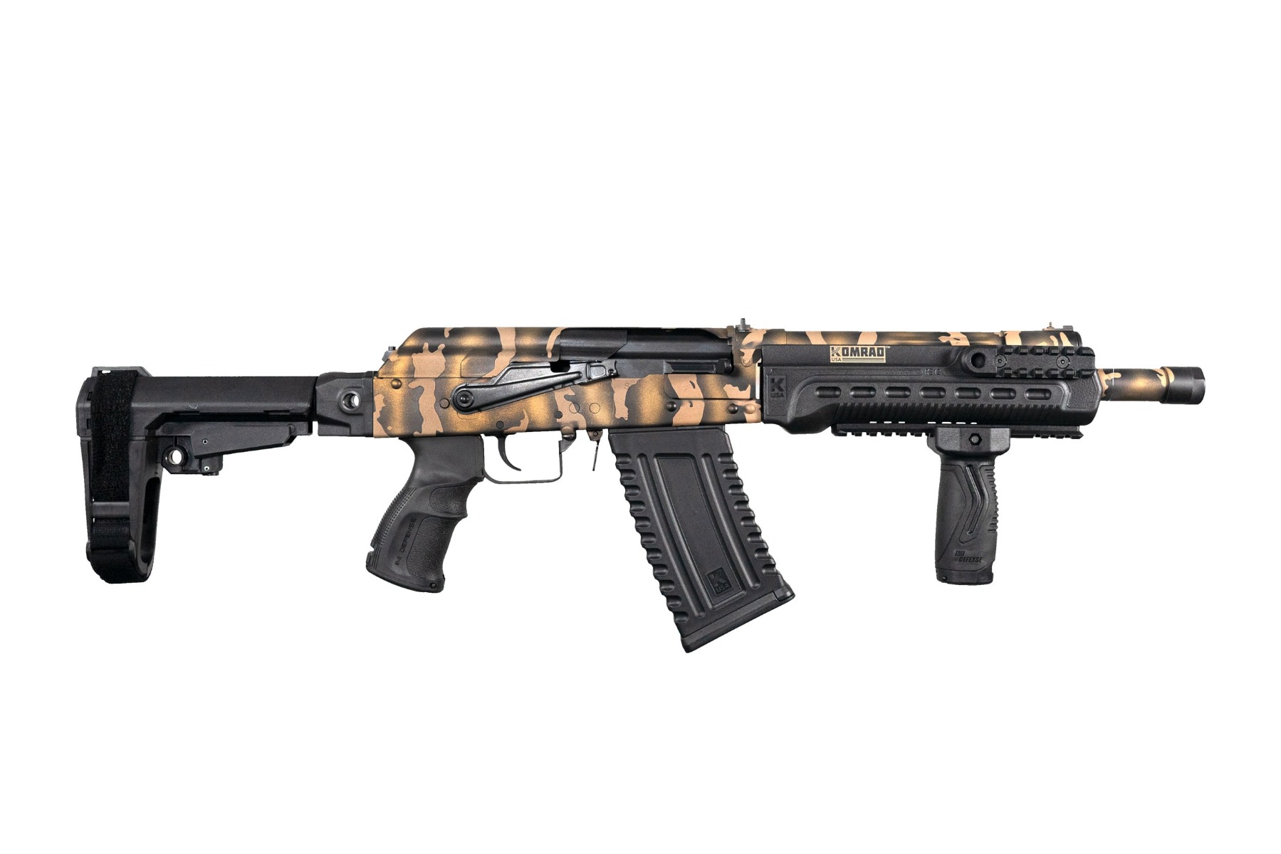 Kalashnikov USA Komrad 12 Gauge 12.5in 5rd Russian Tiger Camo SBA3 Pistol Brace