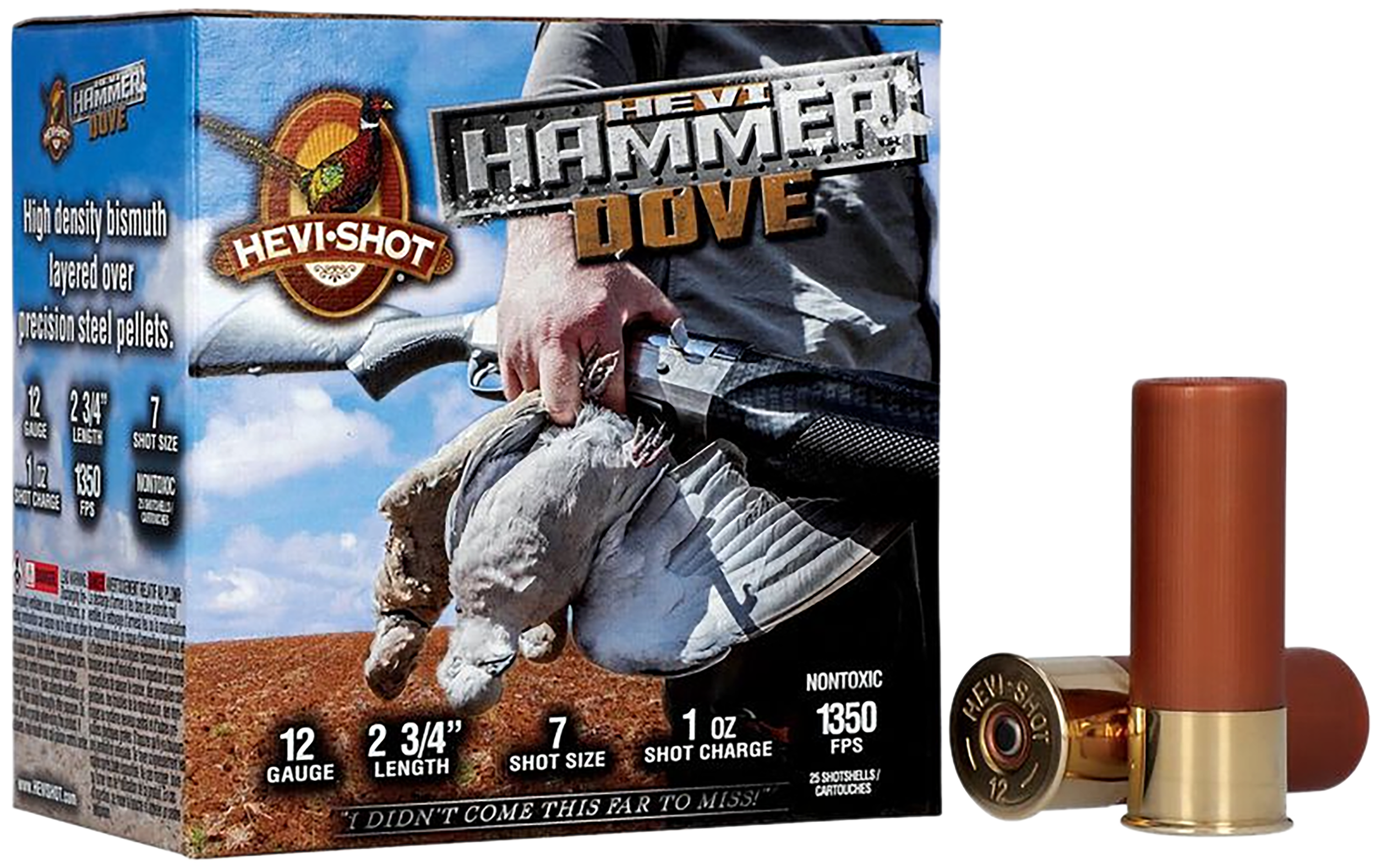 HEVI-Shot HS29138 HEVI-Hammer Dove 12Gauge 2.75" 1oz Steel/Bismuth 7Shot 25 Rounds