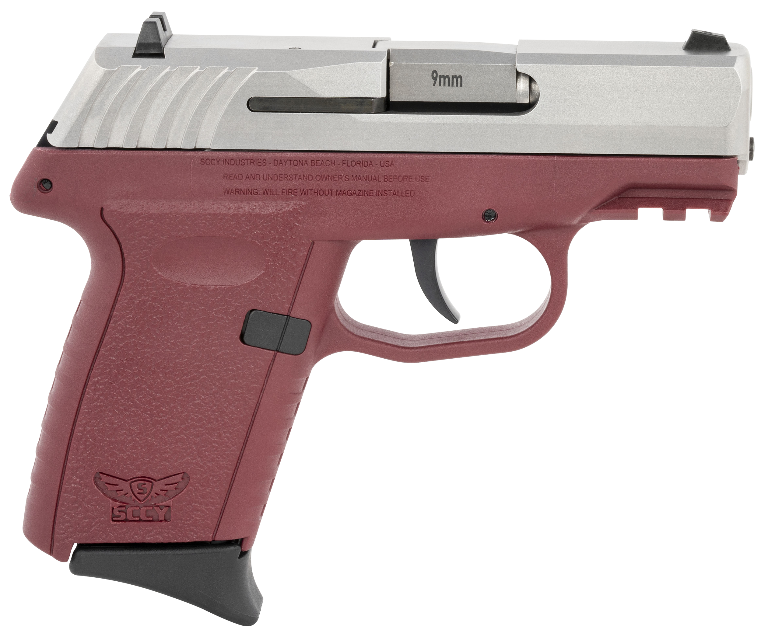 SCCY CPX-2 Gen 3 Sub-Compact Pistol - Stainless / Crimson | 9mm | 3.1" Barrel | 10rd | No External Safety