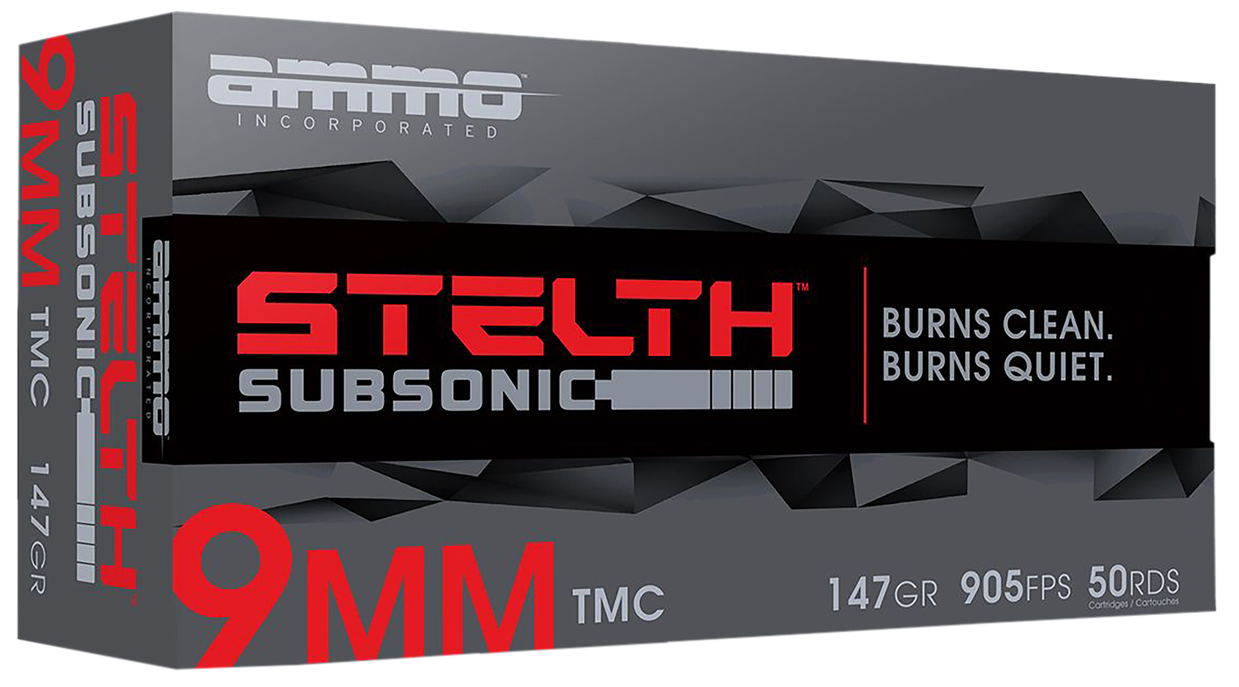 Ammo Inc stelTH Subsonic 9mm Luger Handgun Ammo - 147 Grain | TMC | 50rd Box