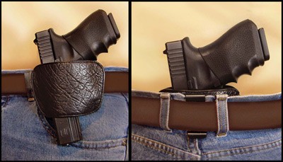 PSP 036BLK Belt Slide  IWB/OWB Leather Belt Clip/Slide Fits Small/Med Semi-Auto Ambidextrous - 036BLK - 797053000353