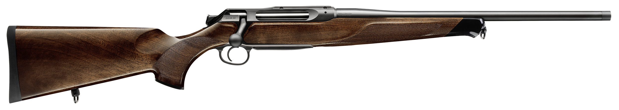 Sauer 80117092 505 Lux Full Size 223 Rem 5+1 20" Matte Blued Threaded Barrel, Matte Blued Saddle Mount Steel Receiver, Grade 2 Wood Fixed Stock