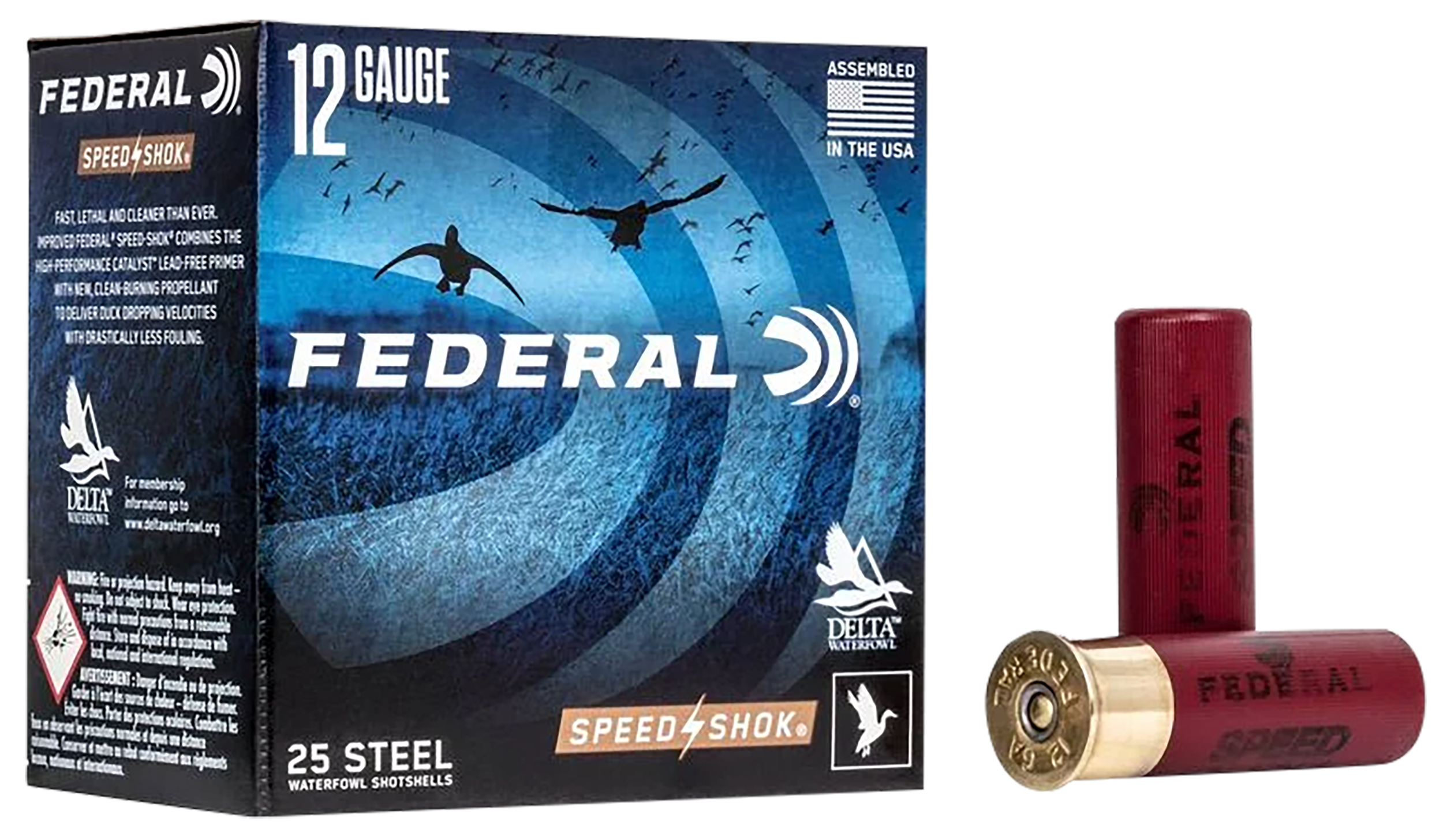 Federal Speed-Shok Steel Shotgun Ammo 12 ga. 3 in. 1 1/8 oz. 2 Shot High Velocity 25 rd.
