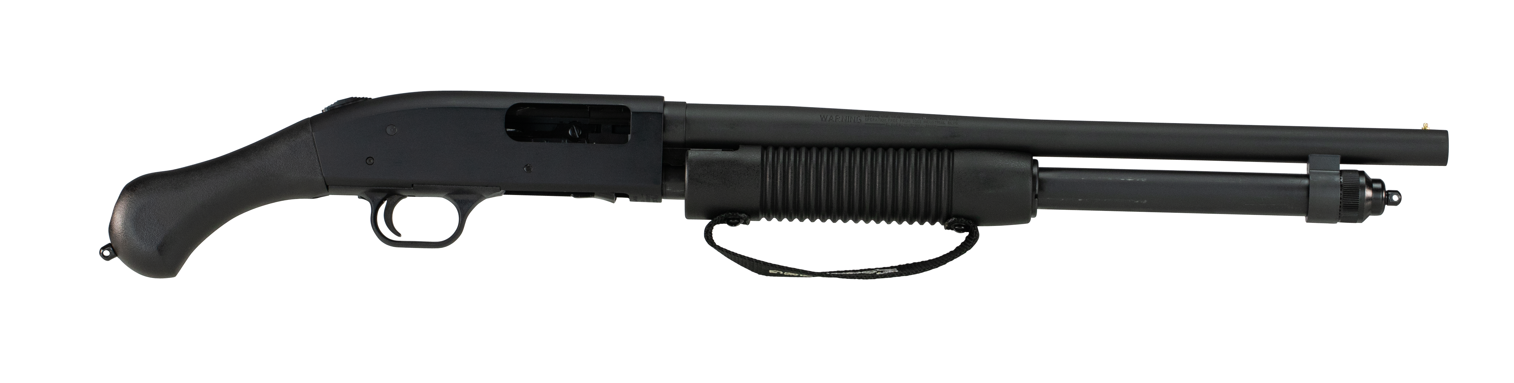 Mossberg 50639 590 Shockwave 12 Gauge 6+1 3" 18.50" Barrel, Blued Metal Finish, Drilled & Tapped Receiver, Dual Extractors, Corncob Forend w/Strap, Raptor Birdshead Grip Stock