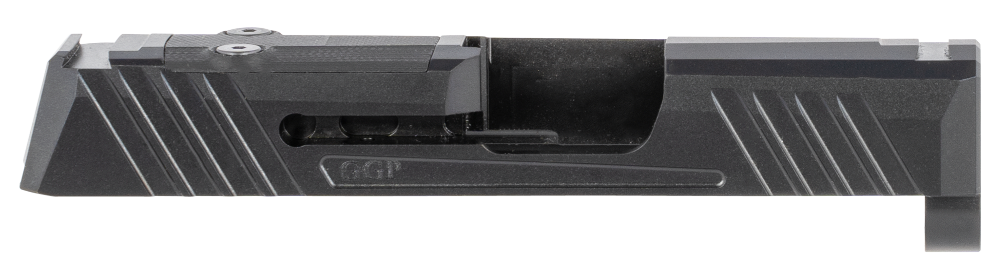 Grey Ghost Precision GGP365BLK1 GGP365 Version 1 Slide Fits Sig P365, Optic Cut Compatible w/Sig RomeoZero & Shield RMS-C, Aggressive Front & Rear Serrations, 17-4 Stainless Steel w/Black DLC Finish