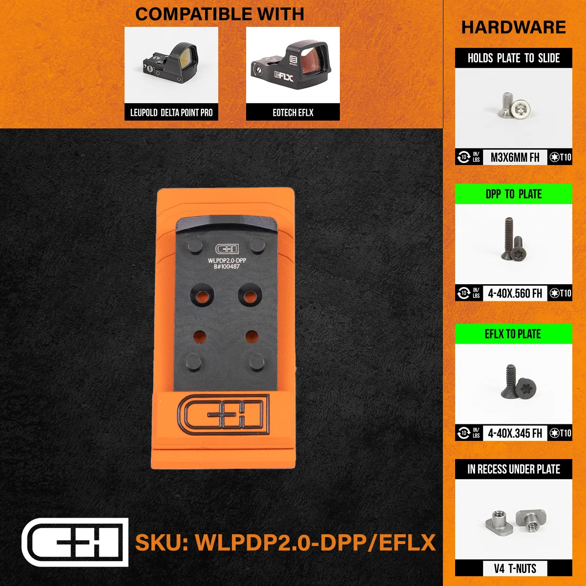 CH Precision Optics Adapter Plate Walther Defense PDP 2.0