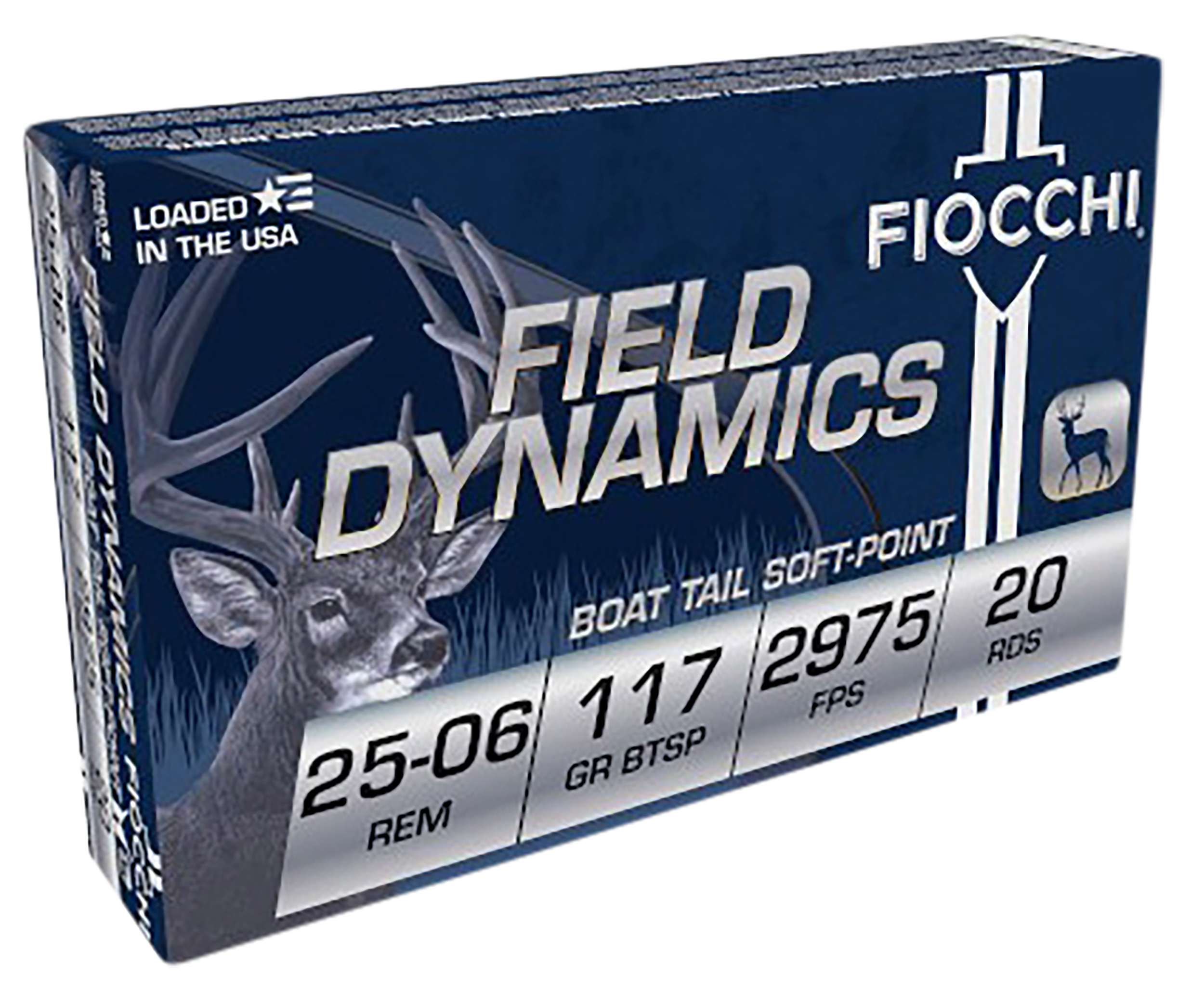 Fiocchi 2506B Field Dynamics  25-06Rem 117gr Pointed Soft Point 20 Rounds