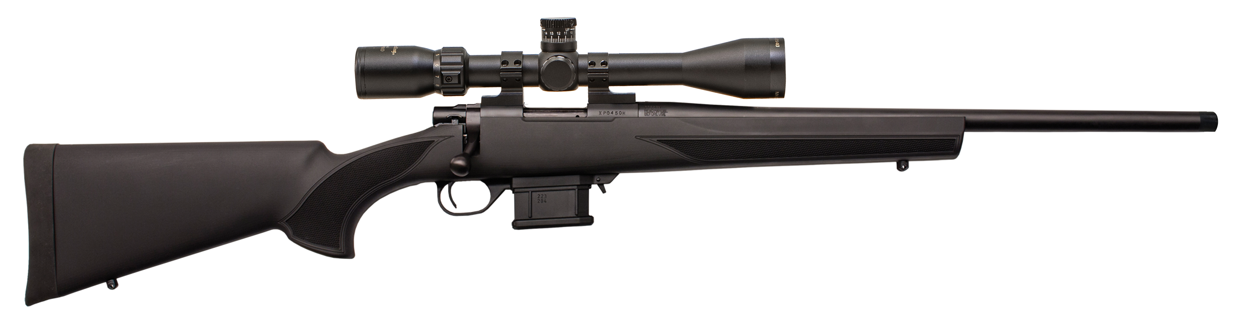 Howa HMA60804BGP M1500 Mini Action Compact 6mm ARC 5+1 20" Black Steel Barrel, Black Drilled & Tapped Steel Receiver, Black Fixed HTI Synthetic Stock, Nikko Stirling GamePro 4-12x40mm