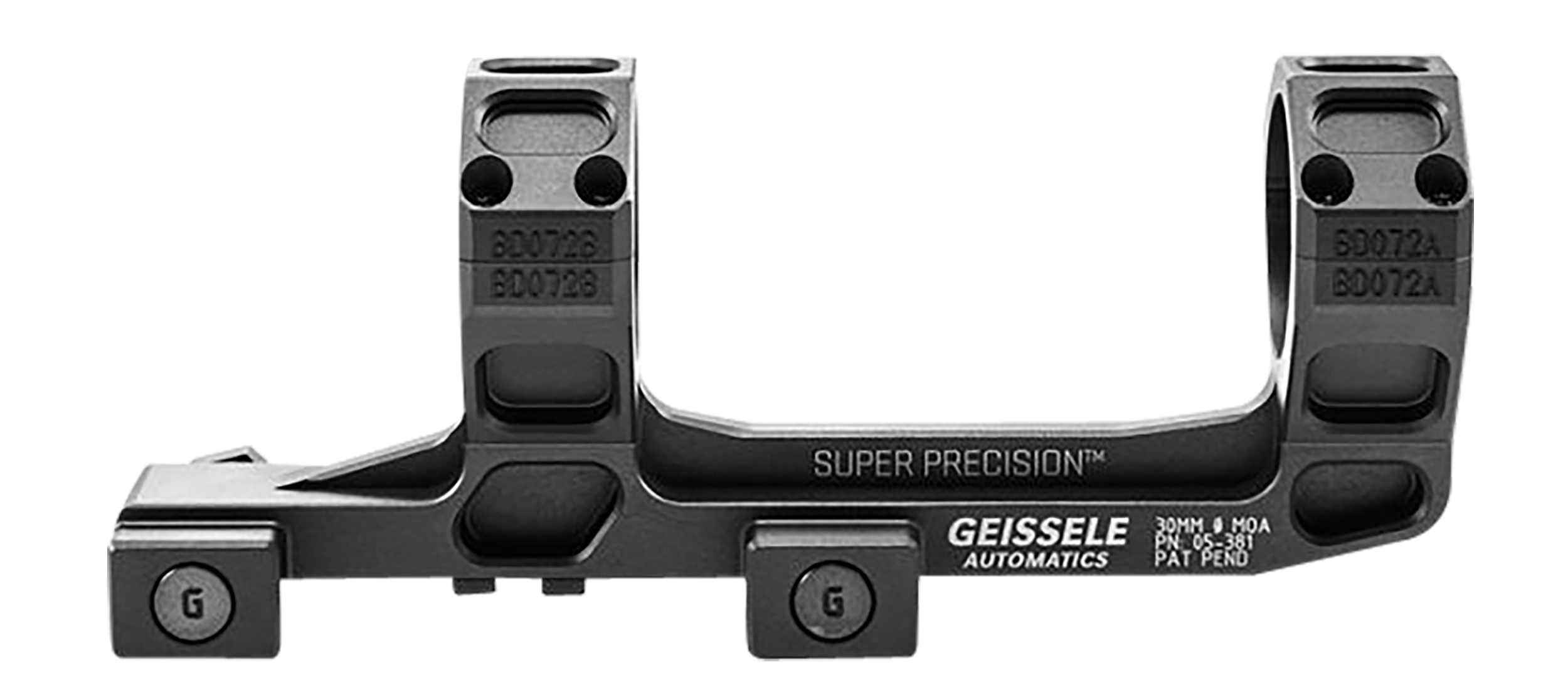 Geissele Automatics 05381B AR15 Super Precision Scope Mount/Ring Combo Black Anodized