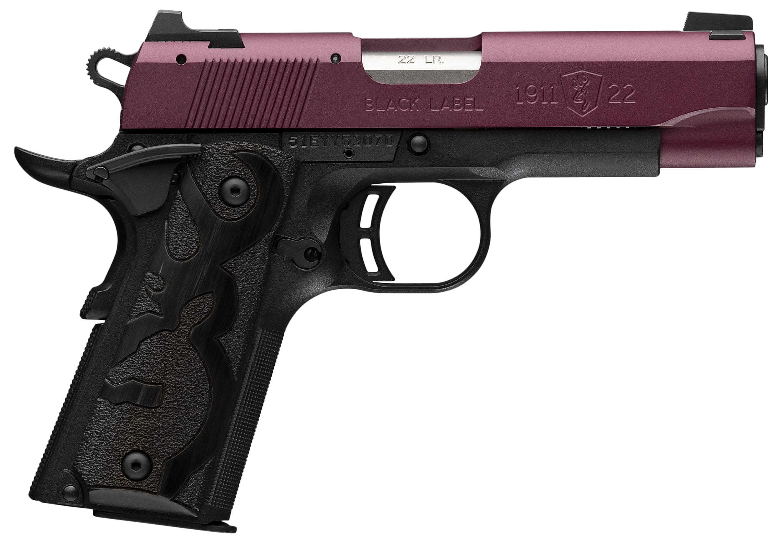 Browning 1911-22 22 Long Rifle 3.63 in 10 Rounds Matte Stainless Black Cherry Cerakote