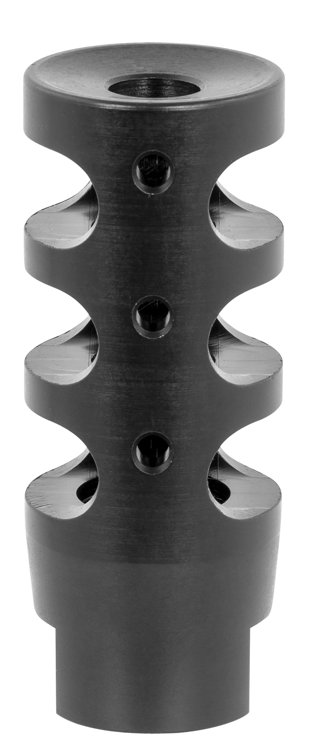 TacFire MZ10023BN Compact Compensator Black Nitride Steel with 5/8"-24 tpi Threads, 2.50" OAL & 1" Diameter for 308 Win AR-10