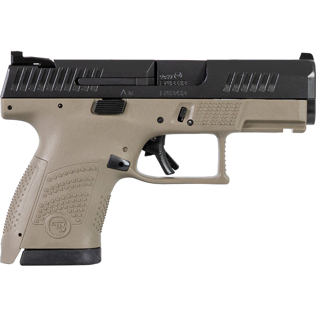 CZ P10 SubCompact Handgun 9mm Luger 12rd Magazine 3.5" Barrel FDE Fixed Sights - 89561 - 806703895611