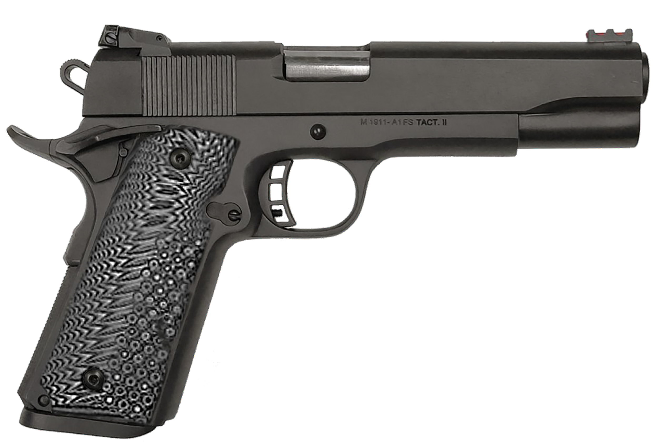 Taylors & Company 230057 1911 A1 Tac Ultra 10mm Auto Caliber with 5" Barrel, 8+1 Capacity, Overall Black Parkerized Finish Steel, Beavertail Frame, Serrated Slide & Black/Gray G10 Grip