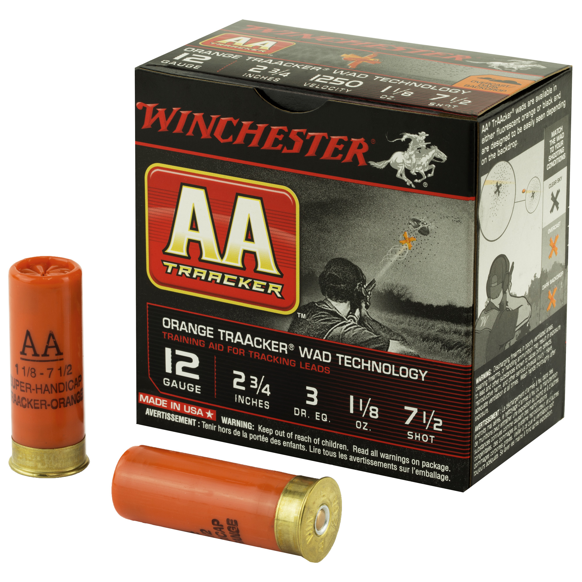 Win Aa Track Org 12ga 2.75" #7.5 25/