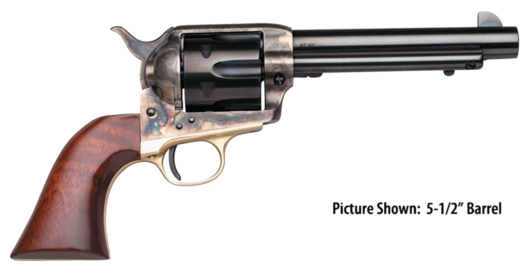 Taylors & Company 550835 Ranch Hand  45 Colt (LC) Caliber with 4.75" Blued Finish Barrel, 6rd Capacity Blued Finish Cylinder, Color Case Hardened Finish Steel Frame & Walnut Grip